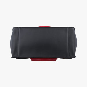 Pre-owned Fendi Flip black×red×brown Leather× Suede 8TB302 shoulderbag | stylenewstar