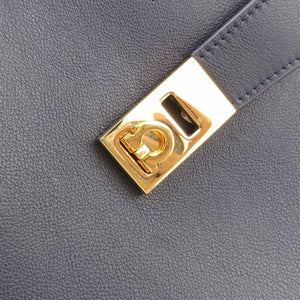 Pre-owned Ferragamo hug Navy leather  shoulderbag | stylenewstar