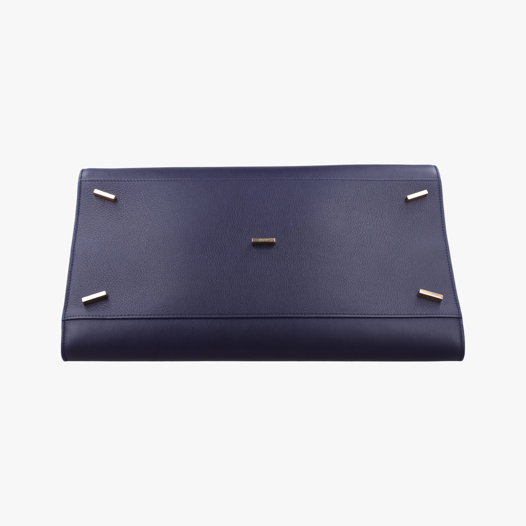 Pre-owned Ferragamo hug Navy leather  shoulderbag | stylenewstar