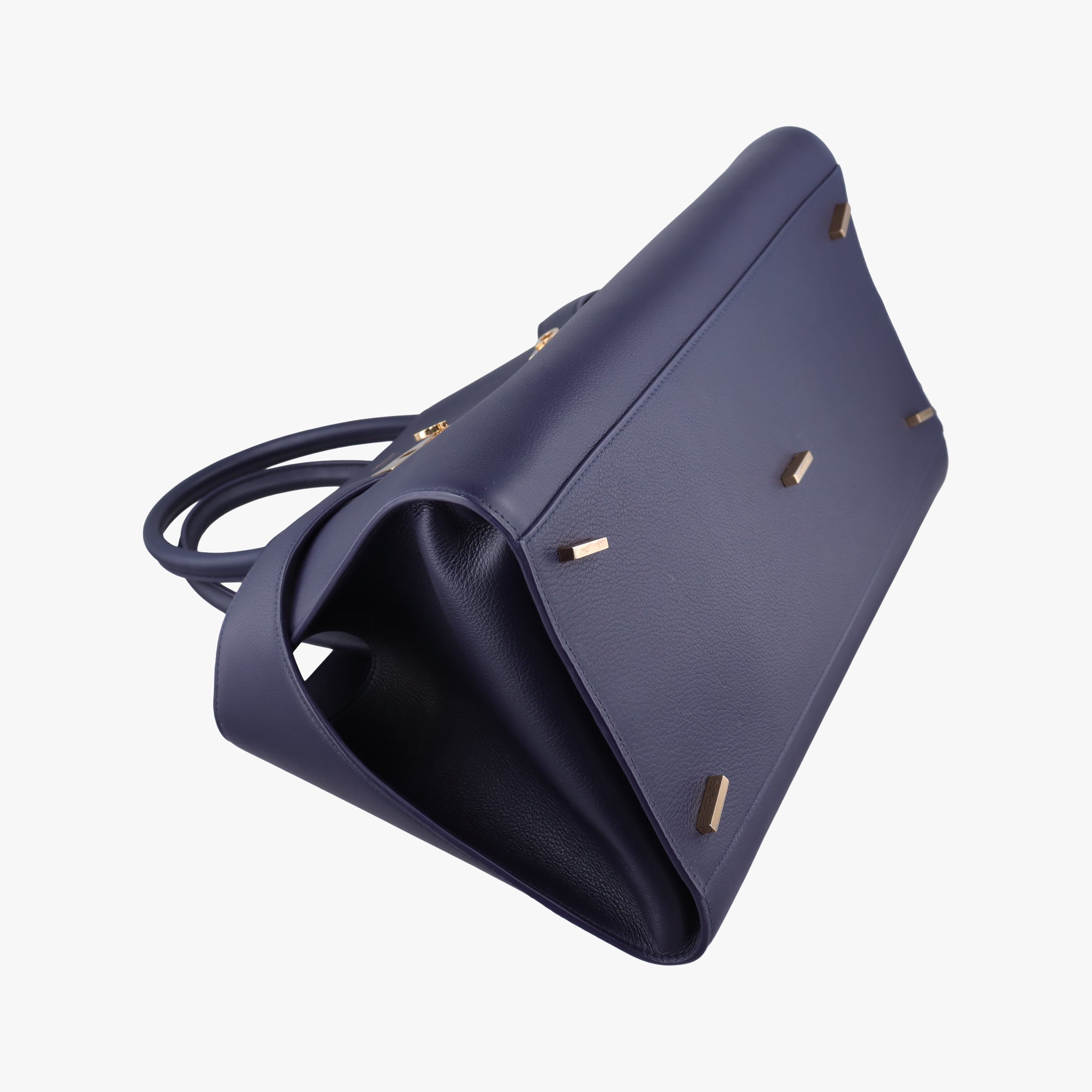 Pre-owned Ferragamo hug Navy leather  shoulderbag | stylenewstar