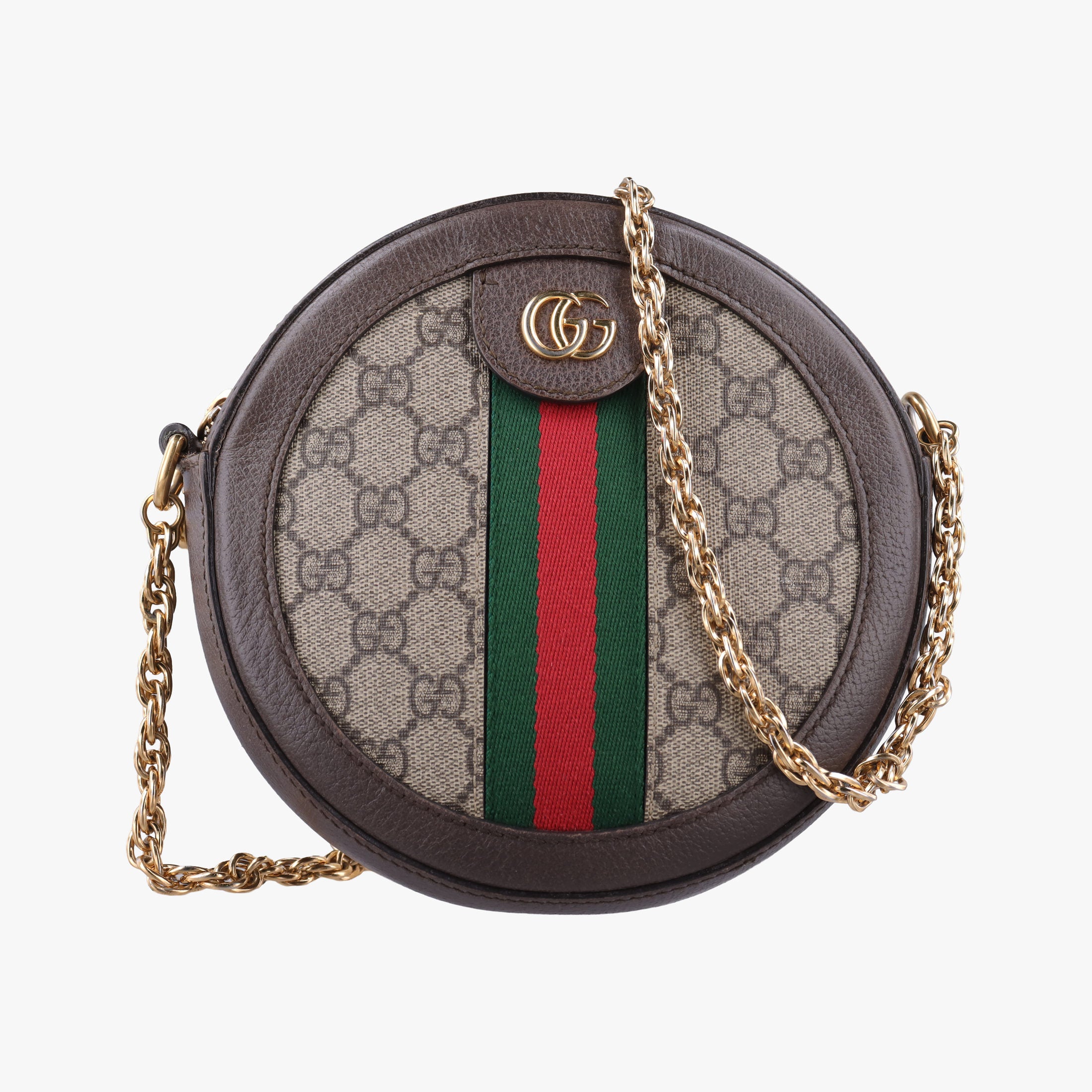 Pre-owned Gucci Ophidia Brown×beige×multi PVC coated canvas×Leather 550618 shoulderbag | stylenewstar