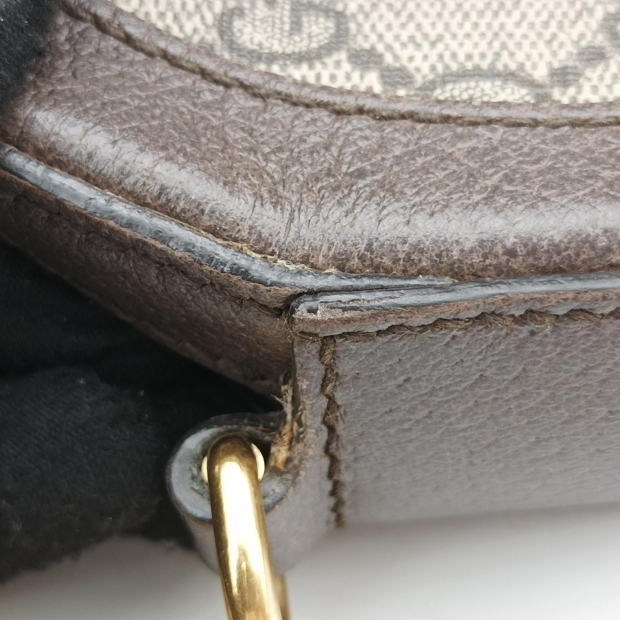 Pre-owned Gucci Ophidia Brown×beige×multi PVC coated canvas×Leather 550618 shoulderbag | stylenewstar