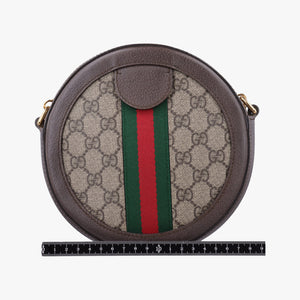 Pre-owned Gucci Ophidia Brown×beige×multi PVC coated canvas×Leather 550618 shoulderbag | stylenewstar