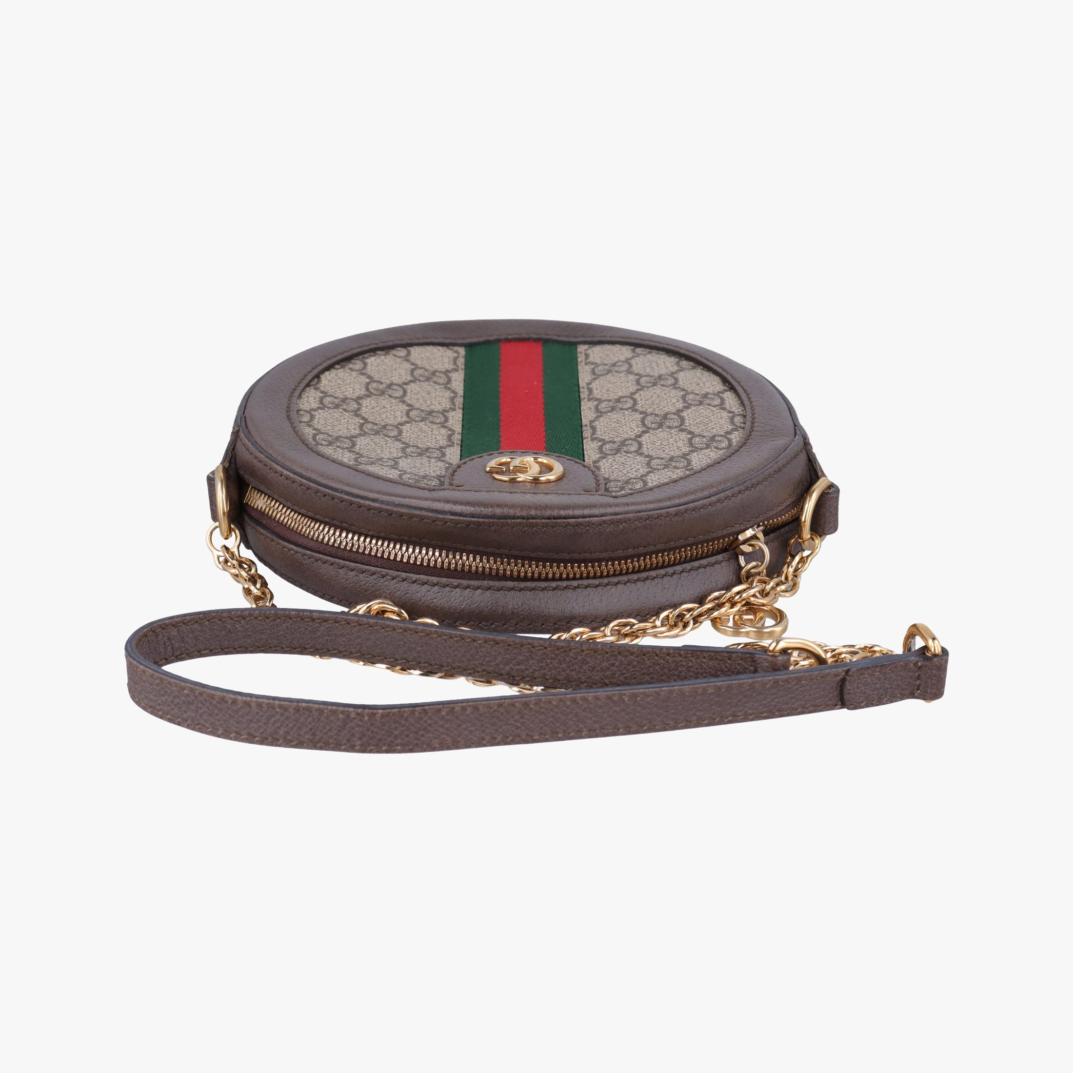 Pre-owned Gucci Ophidia Brown×beige×multi PVC coated canvas×Leather 550618 shoulderbag | stylenewstar