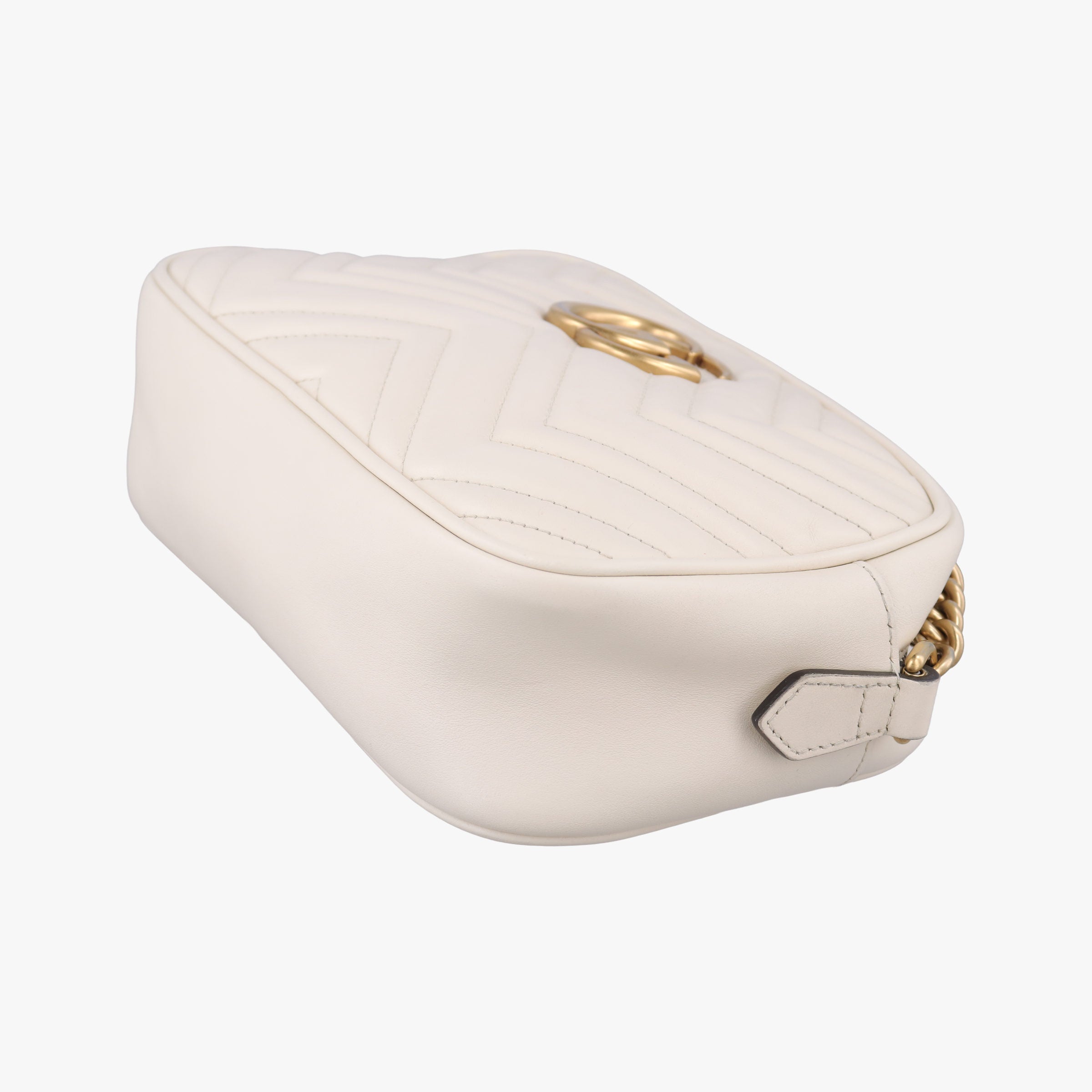 Pre-owned Gucci GG Marmont White Leather 447632 shoulderbag | stylenewstar