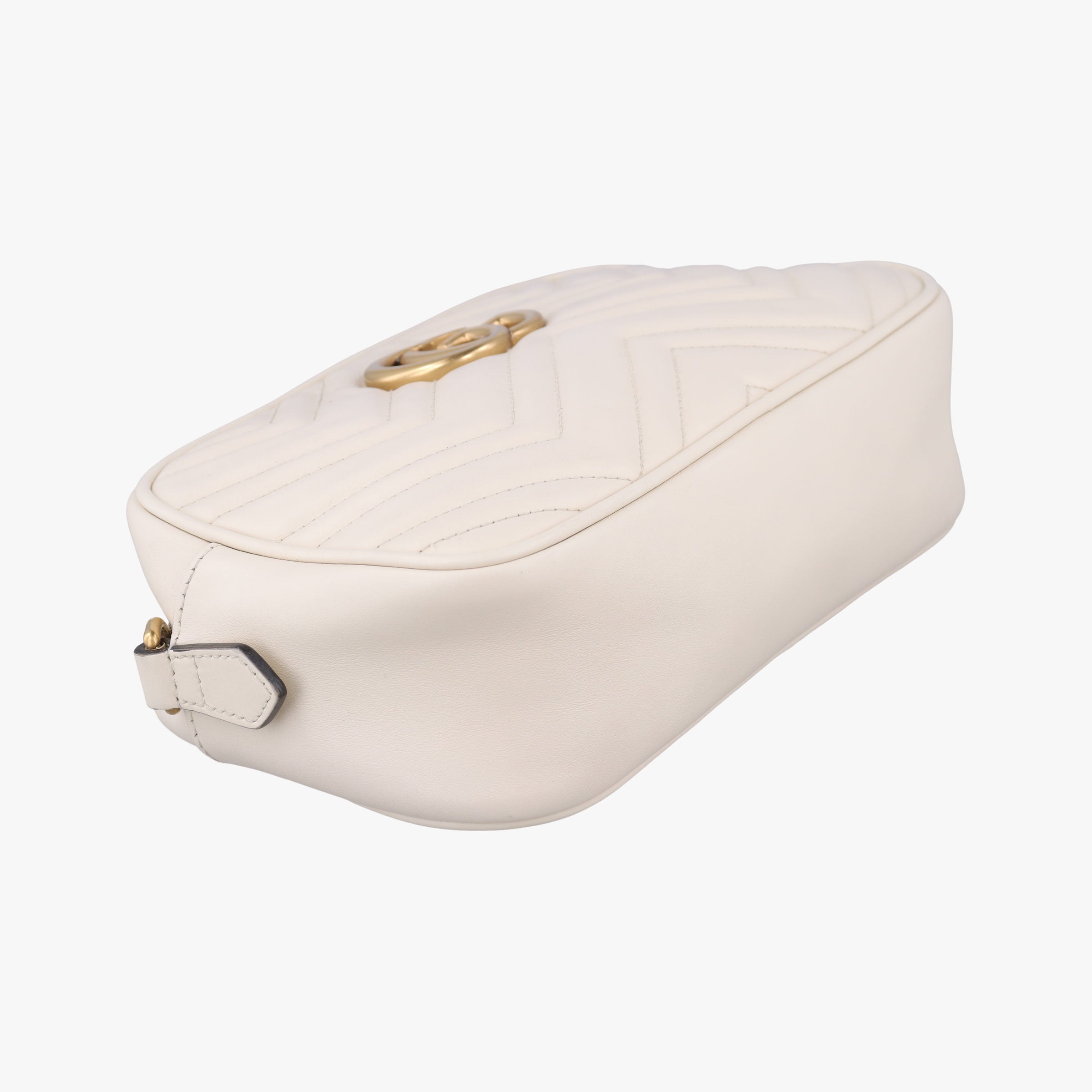 Pre-owned Gucci GG Marmont White Leather 447632 shoulderbag | stylenewstar