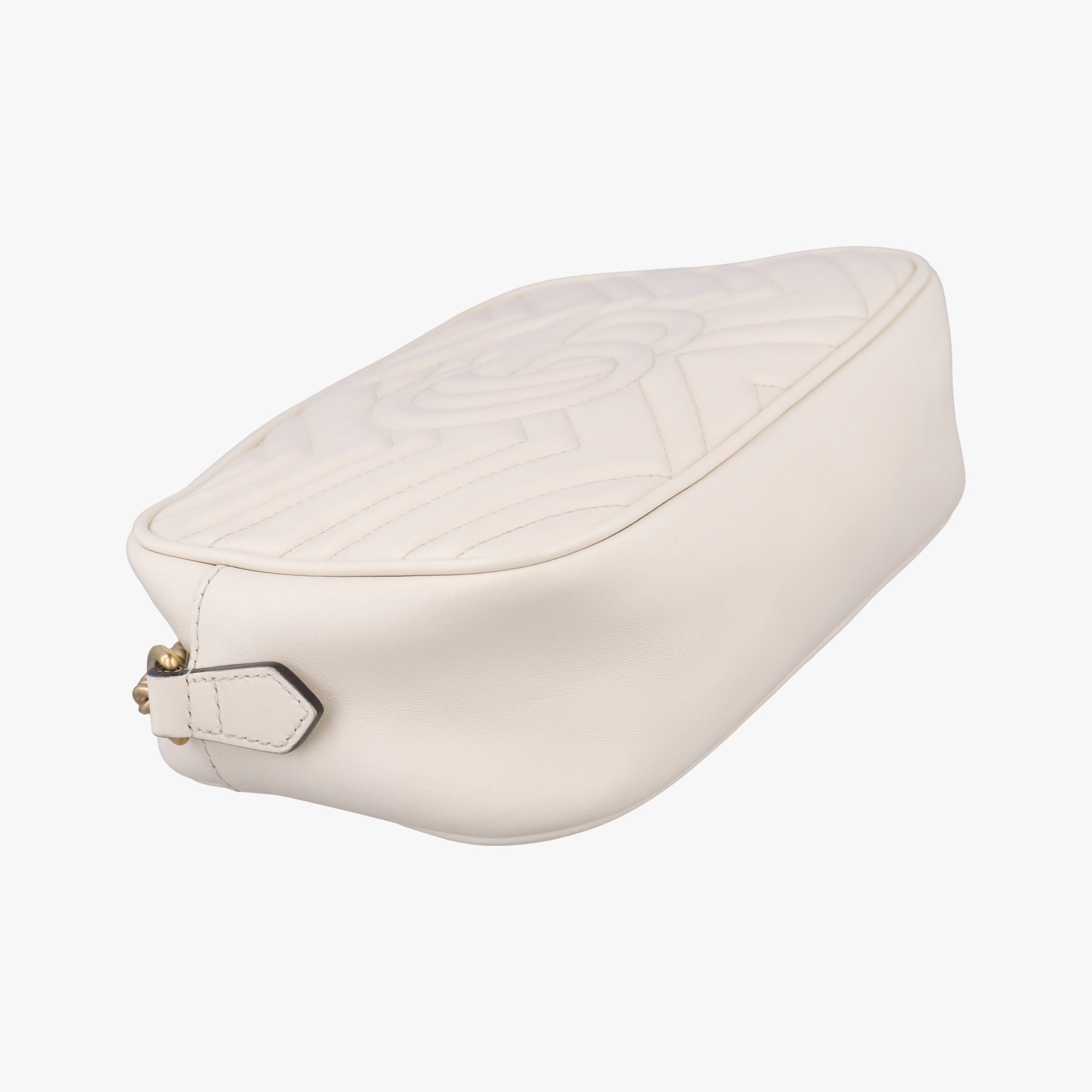 Pre-owned Gucci GG Marmont White Leather 447632 shoulderbag | stylenewstar