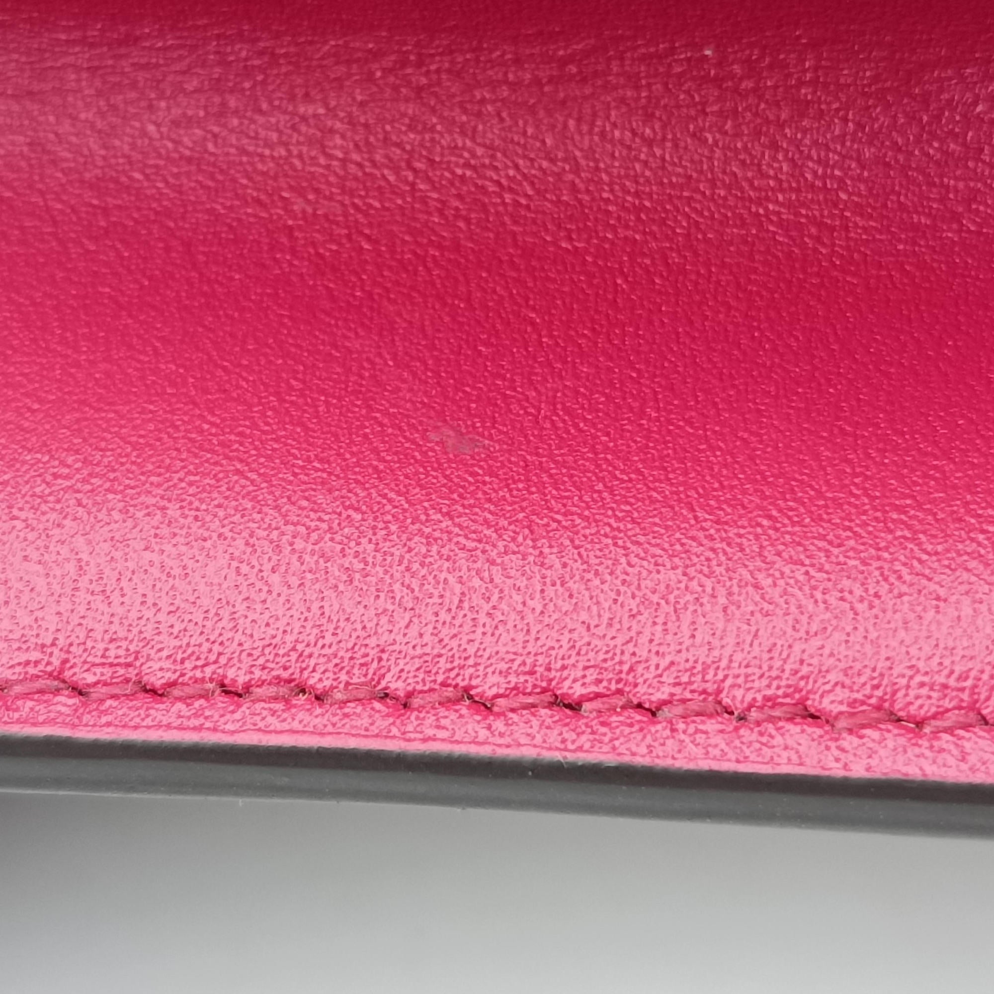 Pre-owned Louis Vuitton Flore Chain brown×FUCHSIA Monogram Porte Feuille ×calf leather M69578 shoulderbag | stylenewstar