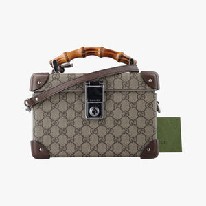 Vintage Gucci Padlock Brown PVC coated canvas×Leather 588351 shoulderbag | stylenewstar