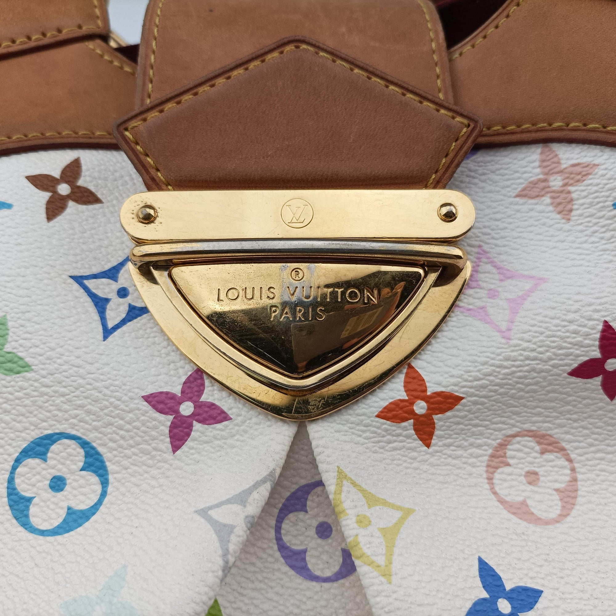 Vintage Louis Vuitton URSULA white Monogram Multicolor M40123 handbag | stylenewstar