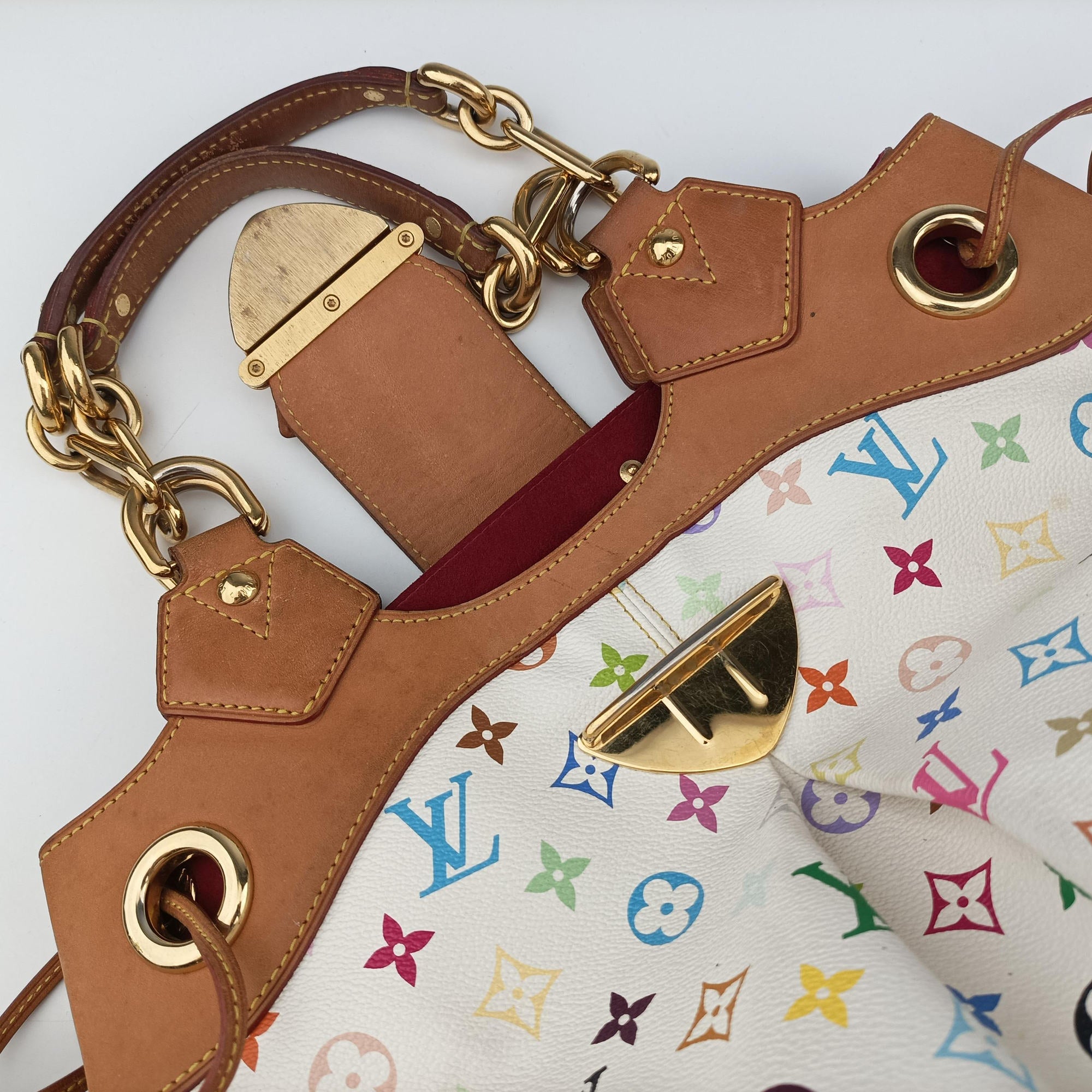 Vintage Louis Vuitton URSULA white Monogram Multicolor M40123 handbag | stylenewstar