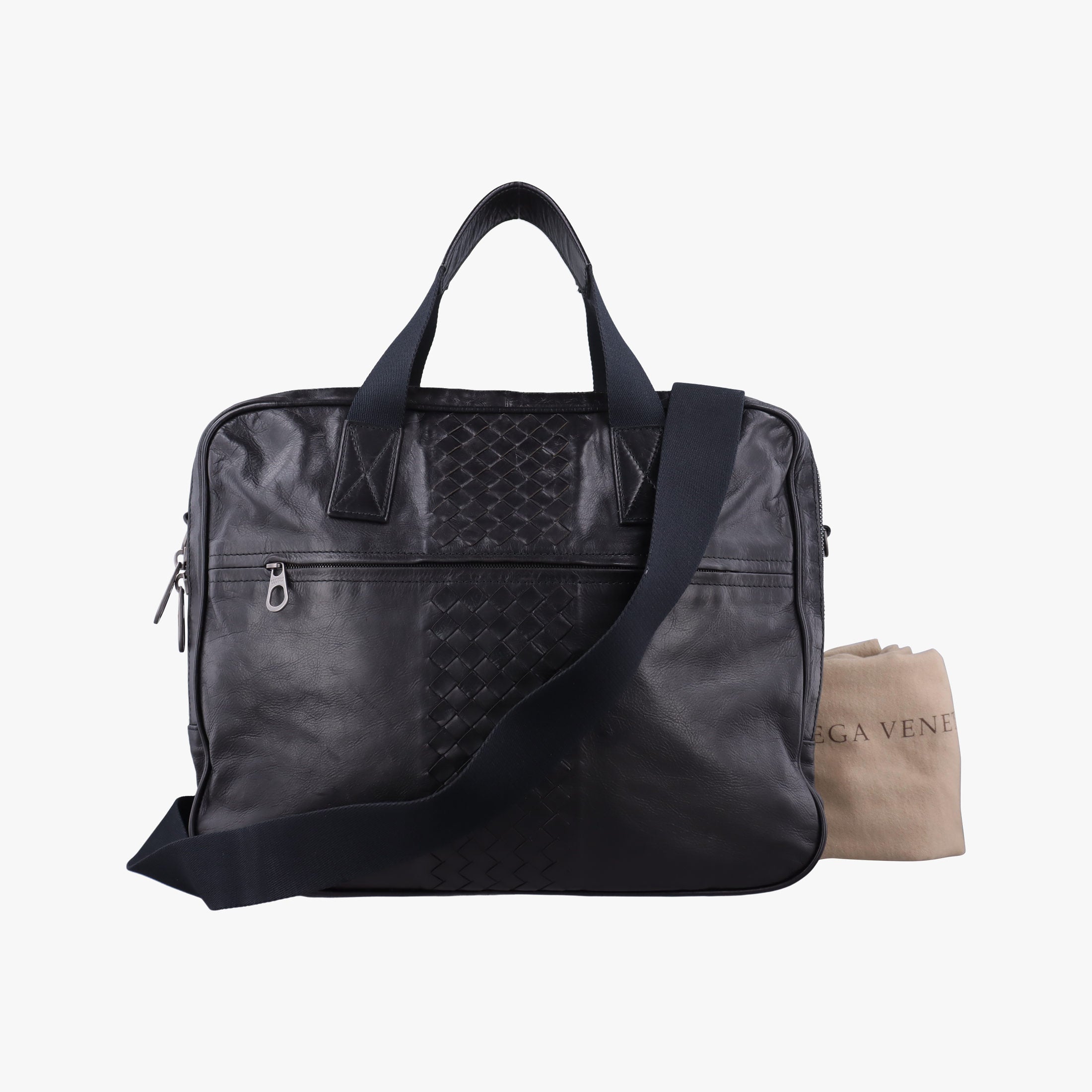 Pre-owned Bottega Veneta Intrecciato Black lambskin  shoulderbag | stylenewstar