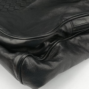 Pre-owned Bottega Veneta Intrecciato Black lambskin  shoulderbag | stylenewstar