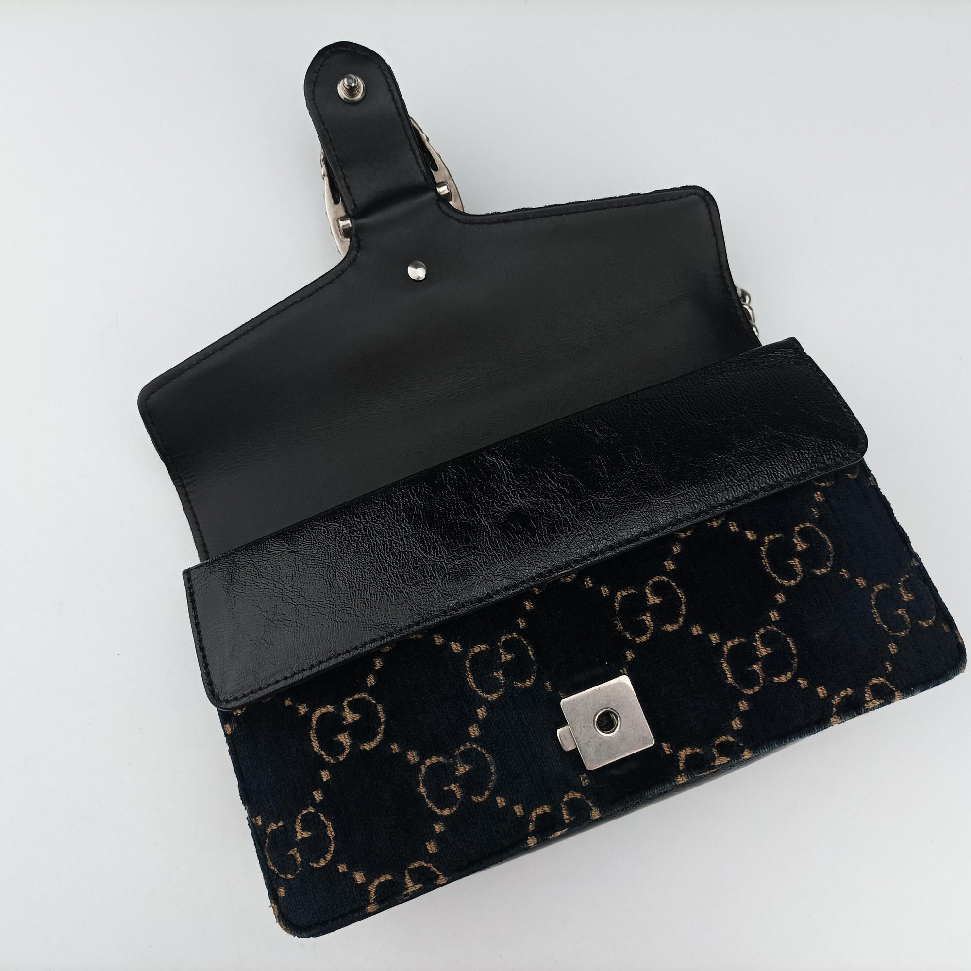 Pre-owned Gucci Dionysus Navy velour 499623 shoulderbag | stylenewstar