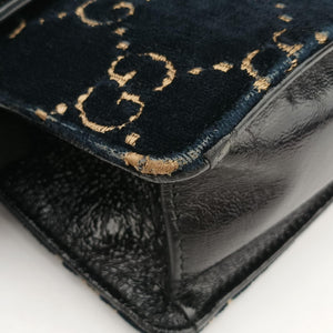 Pre-owned Gucci Dionysus Navy velour 499623 shoulderbag | stylenewstar