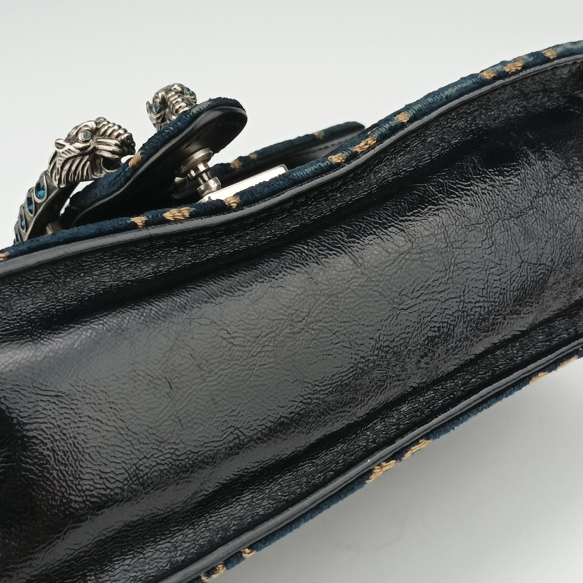 Pre-owned Gucci Dionysus Navy velour 499623 shoulderbag | stylenewstar