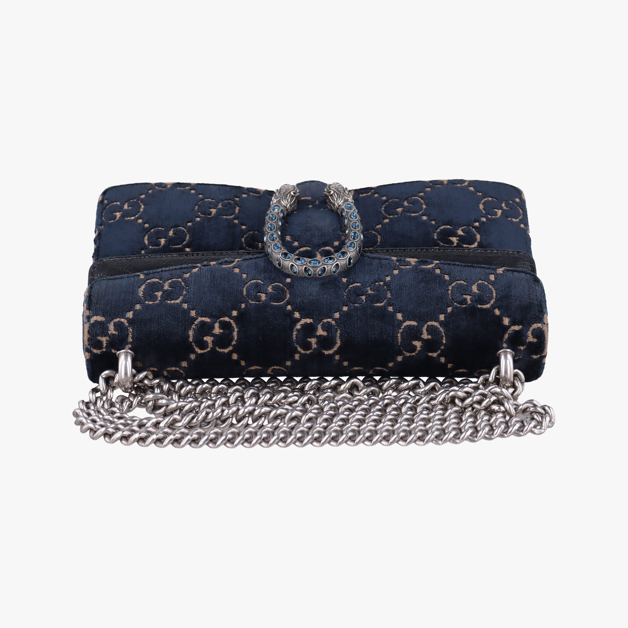 Pre-owned Gucci Dionysus Navy velour 499623 shoulderbag | stylenewstar