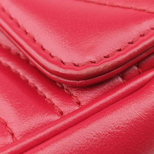 Pre-owned Gucci GG Marmont Red Leather 446744 shoulderbag | stylenewstar