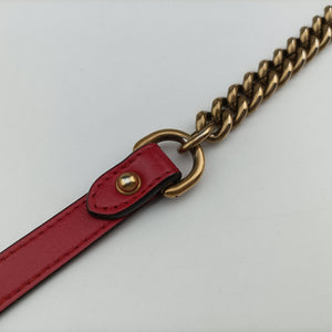 Pre-owned Gucci GG Marmont Red Leather 446744 shoulderbag | stylenewstar