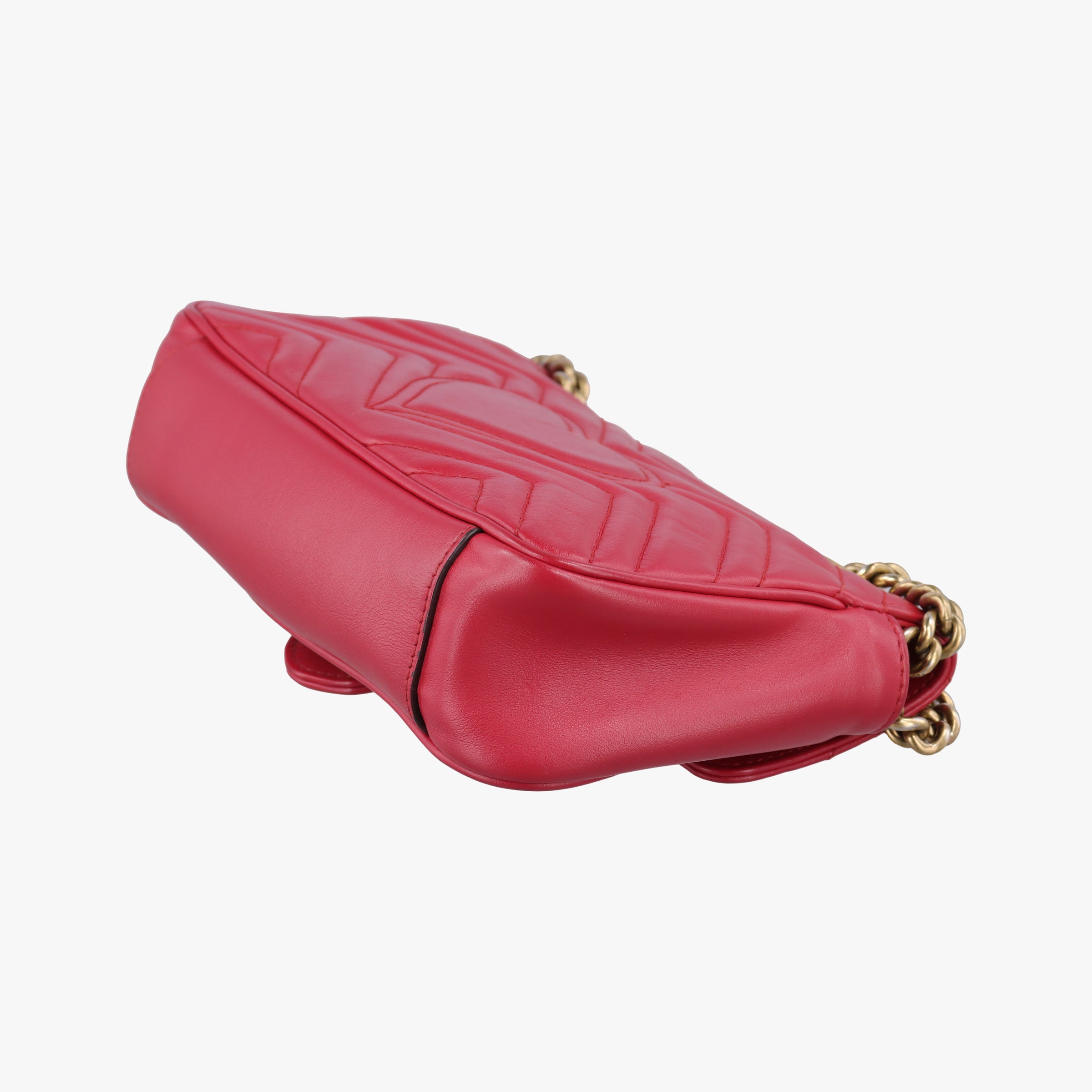 Pre-owned Gucci GG Marmont Red Leather 446744 shoulderbag | stylenewstar