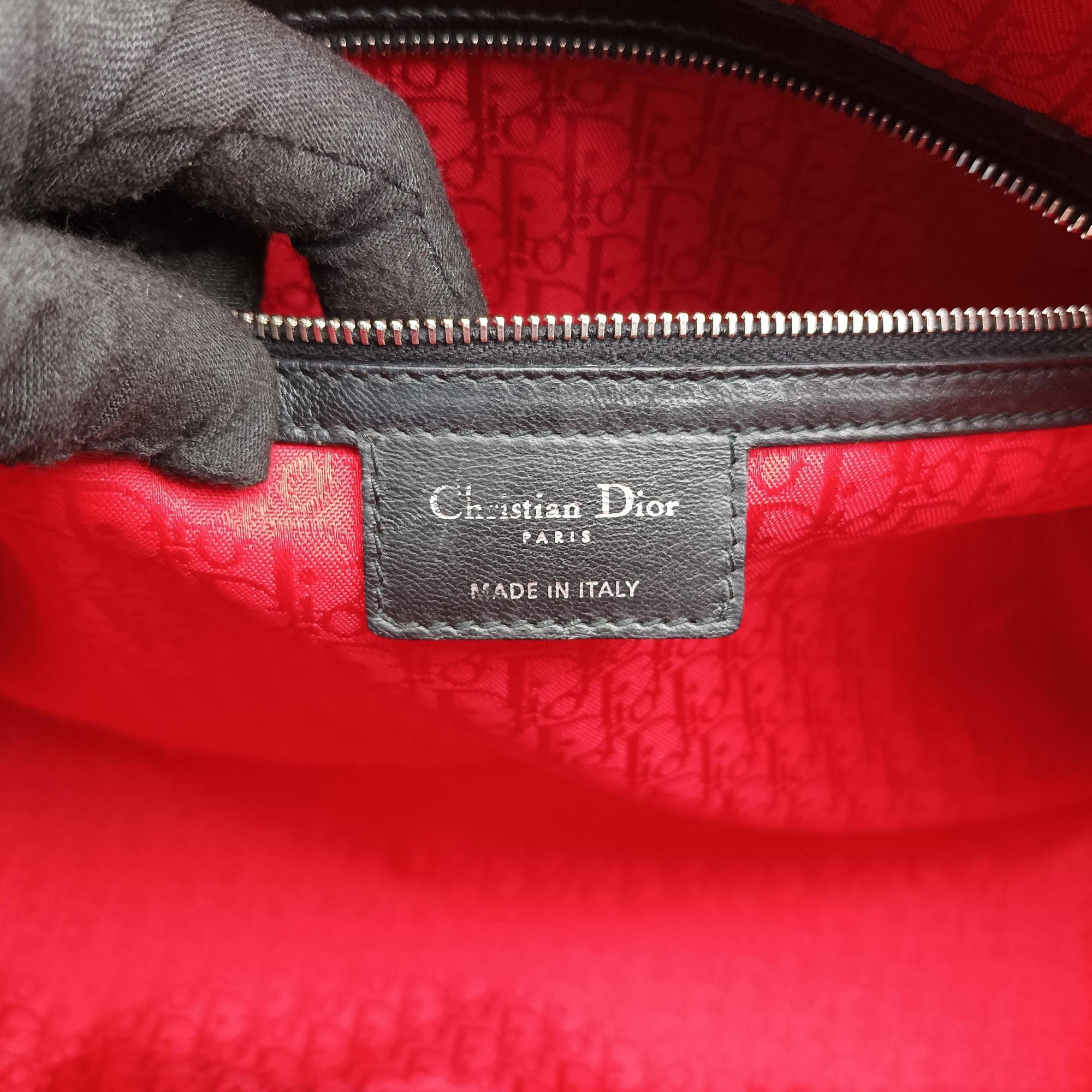 Pre-owned Christian Dior Lady Dior Black lambskin  shoulderbag | stylenewstar