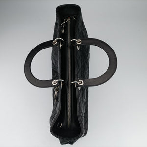 Pre-owned Christian Dior Lady Dior Black lambskin  shoulderbag | stylenewstar