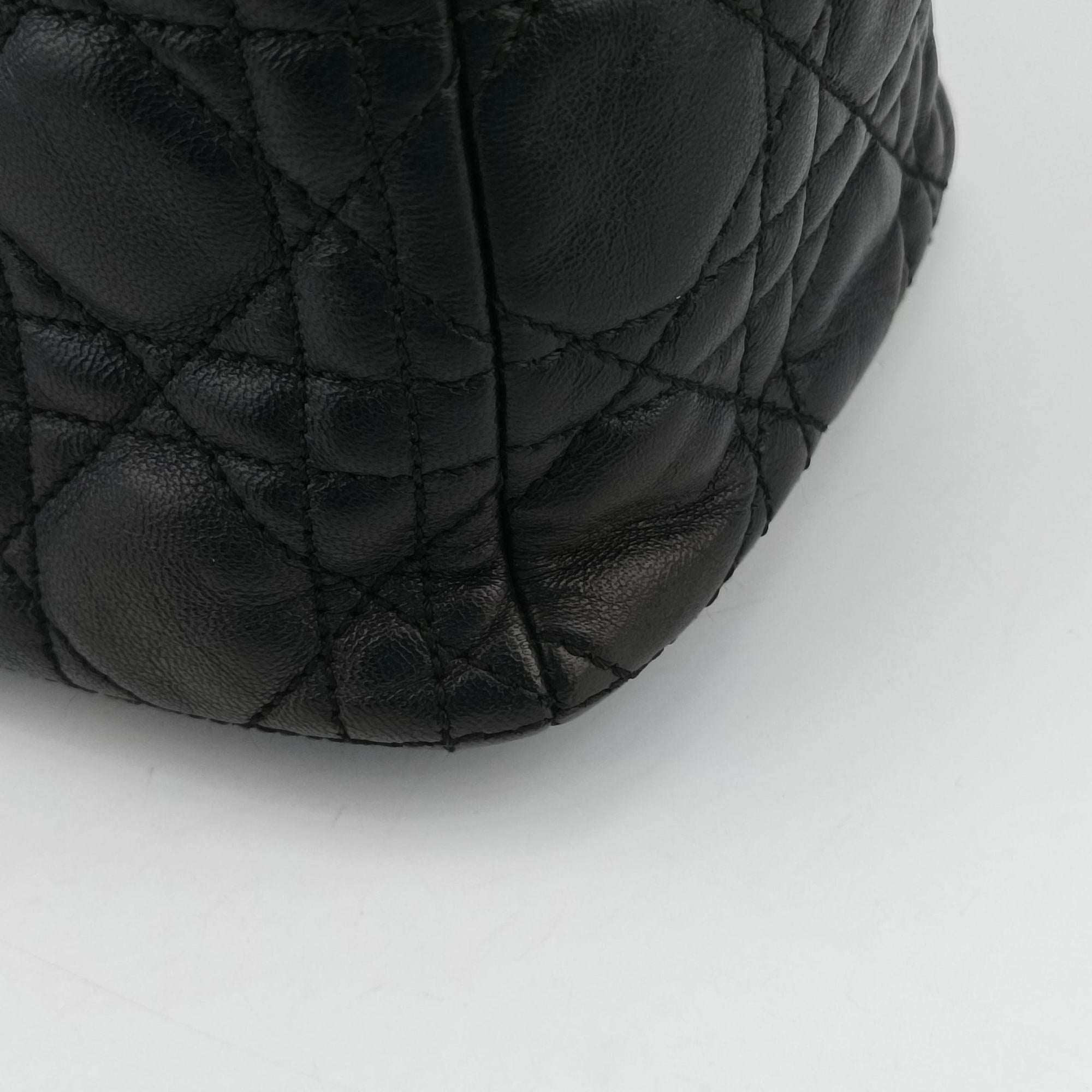 Pre-owned Christian Dior Lady Dior Black lambskin  shoulderbag | stylenewstar