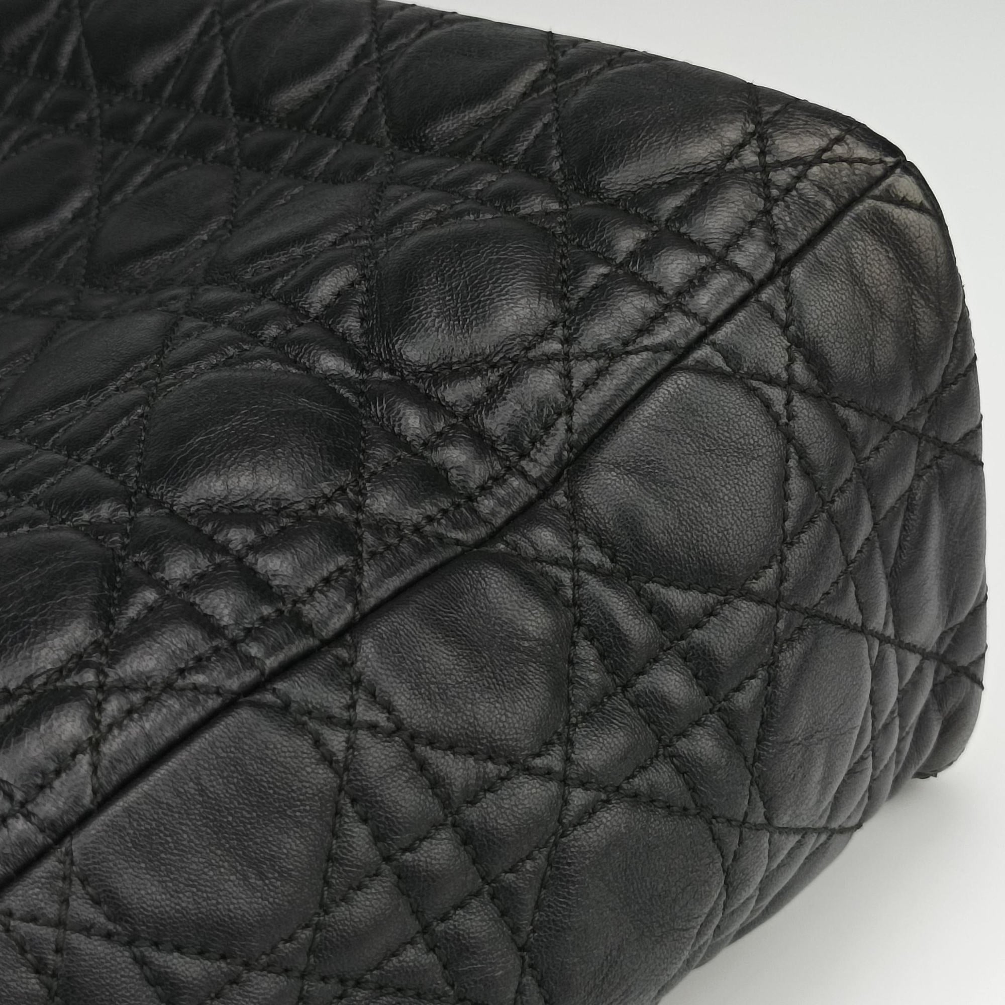 Pre-owned Christian Dior Lady Dior Black lambskin  shoulderbag | stylenewstar