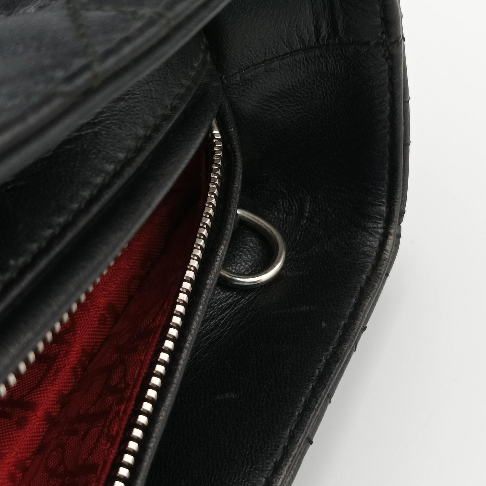 Pre-owned Christian Dior Lady Dior Black lambskin  shoulderbag | stylenewstar