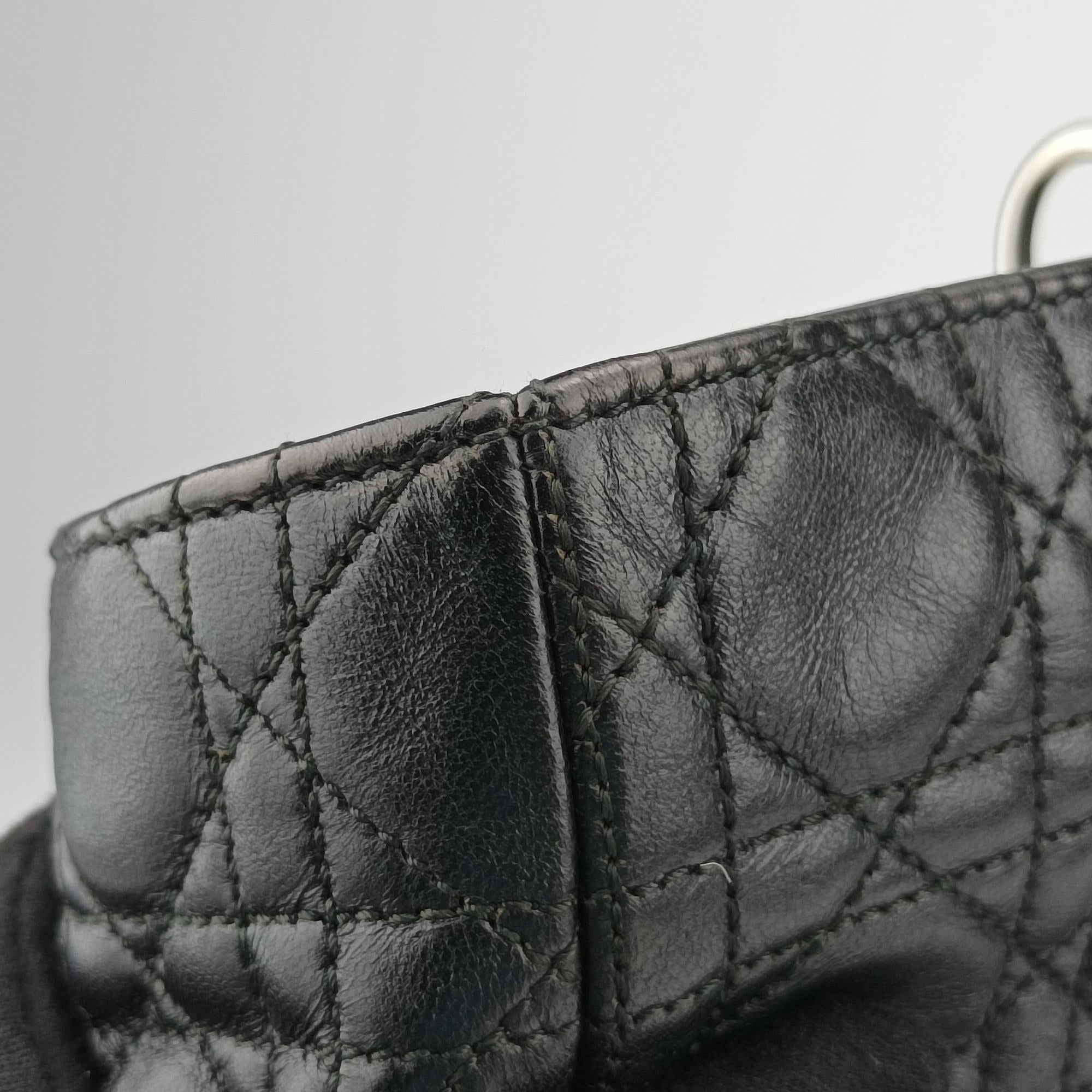 Pre-owned Christian Dior Lady Dior Black lambskin  shoulderbag | stylenewstar