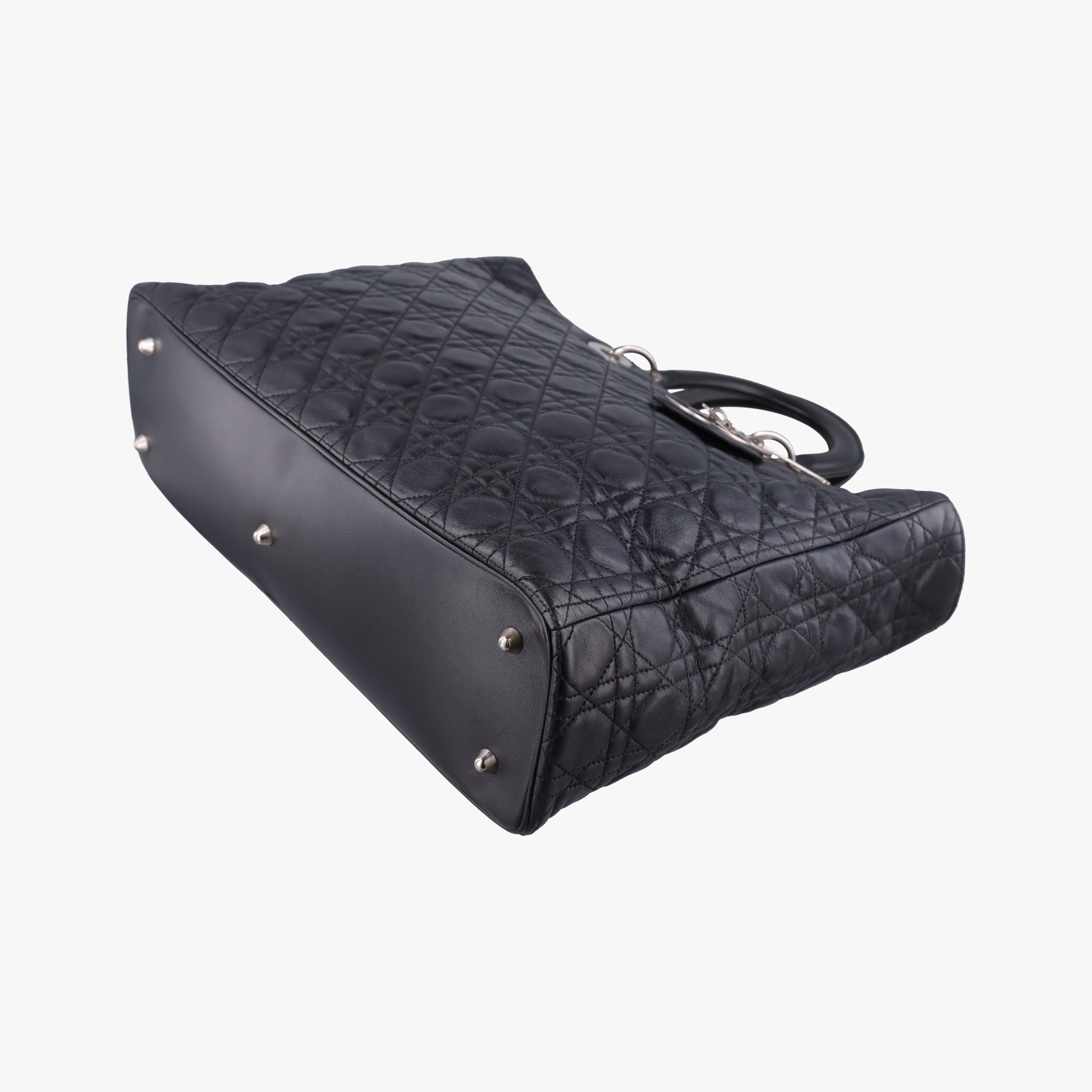 Pre-owned Christian Dior Lady Dior Black lambskin  shoulderbag | stylenewstar