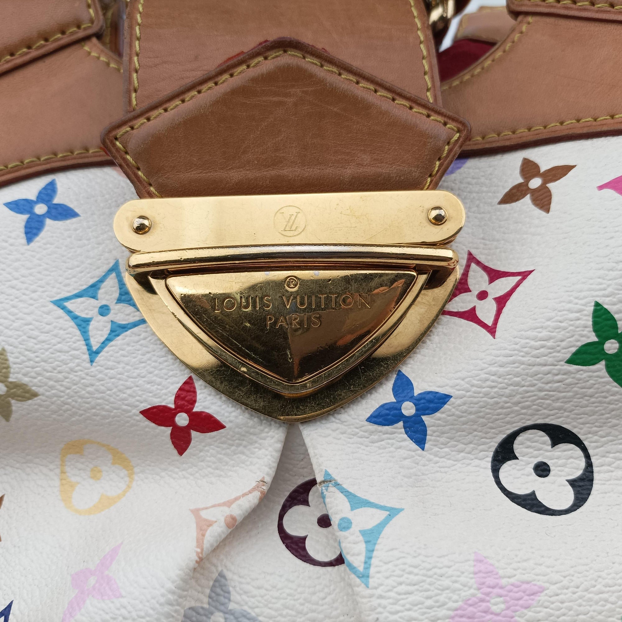 Vintage Louis Vuitton URSULA white Monogram Multicolor M40123 handbag | stylenewstar
