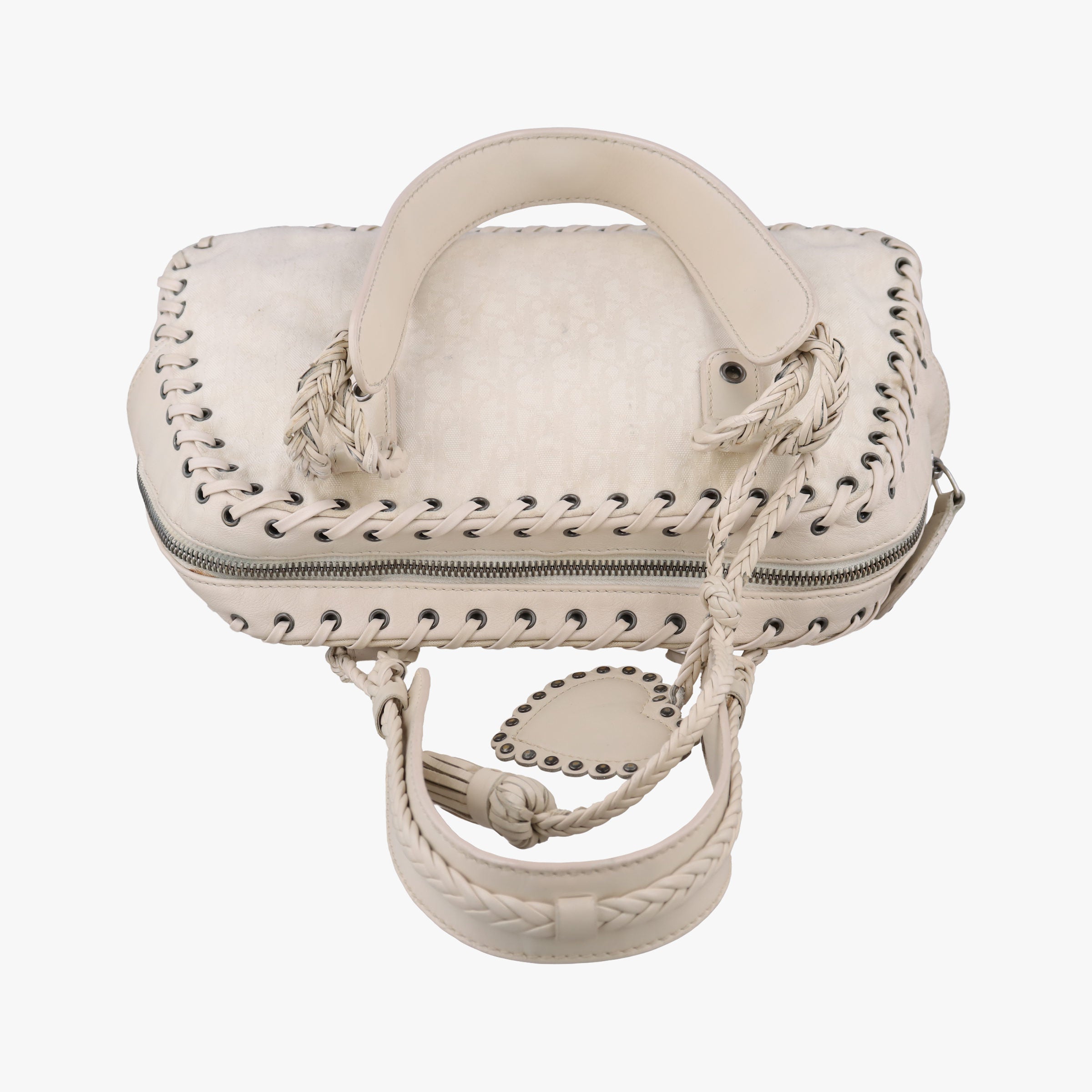Vintage Christian Dior Dior Romantique Beige Oblique Canvas  shoulderbag | stylenewstar