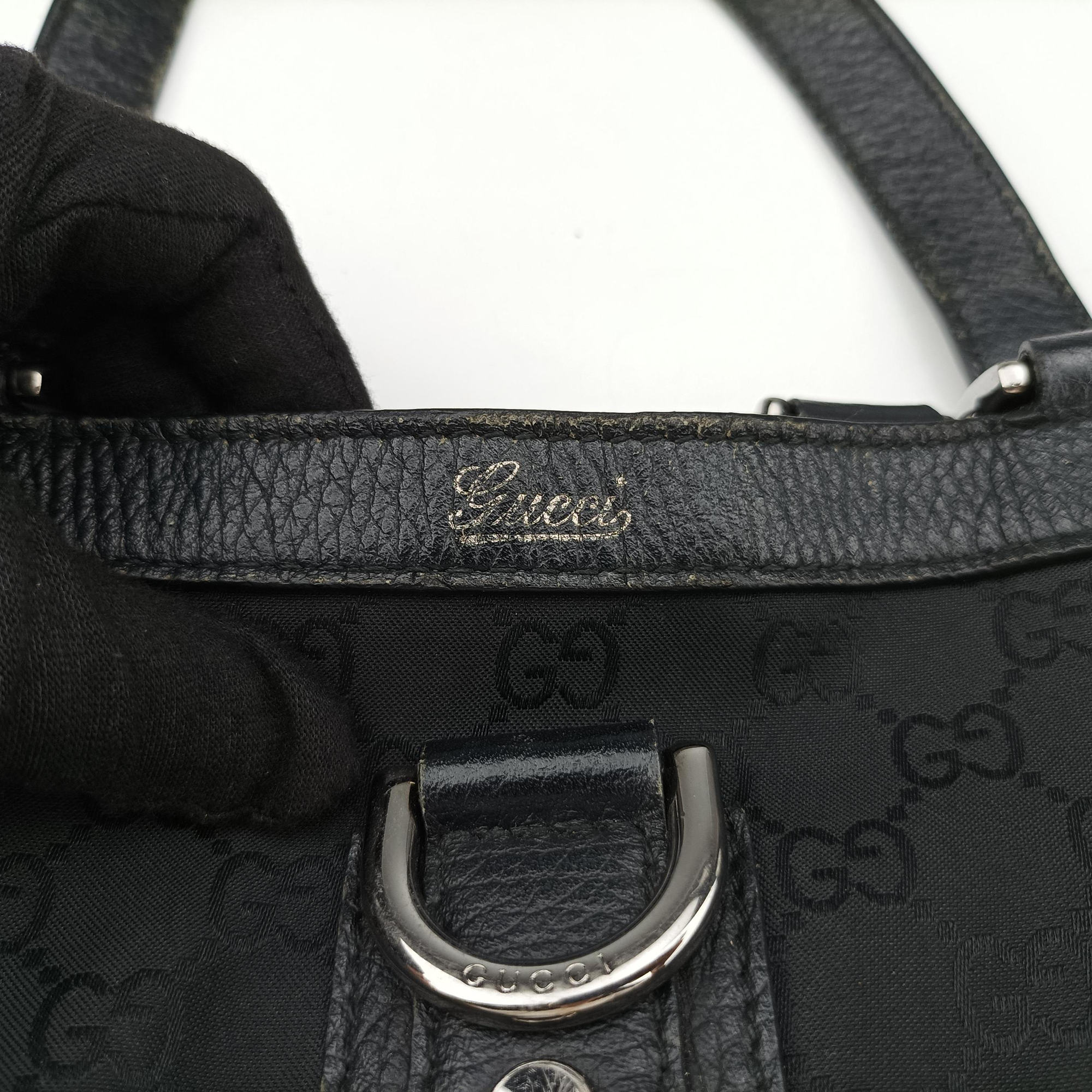 Secondhand Gucci Abbey Black Canvas × Leather 293580 handbag | stylenewstar