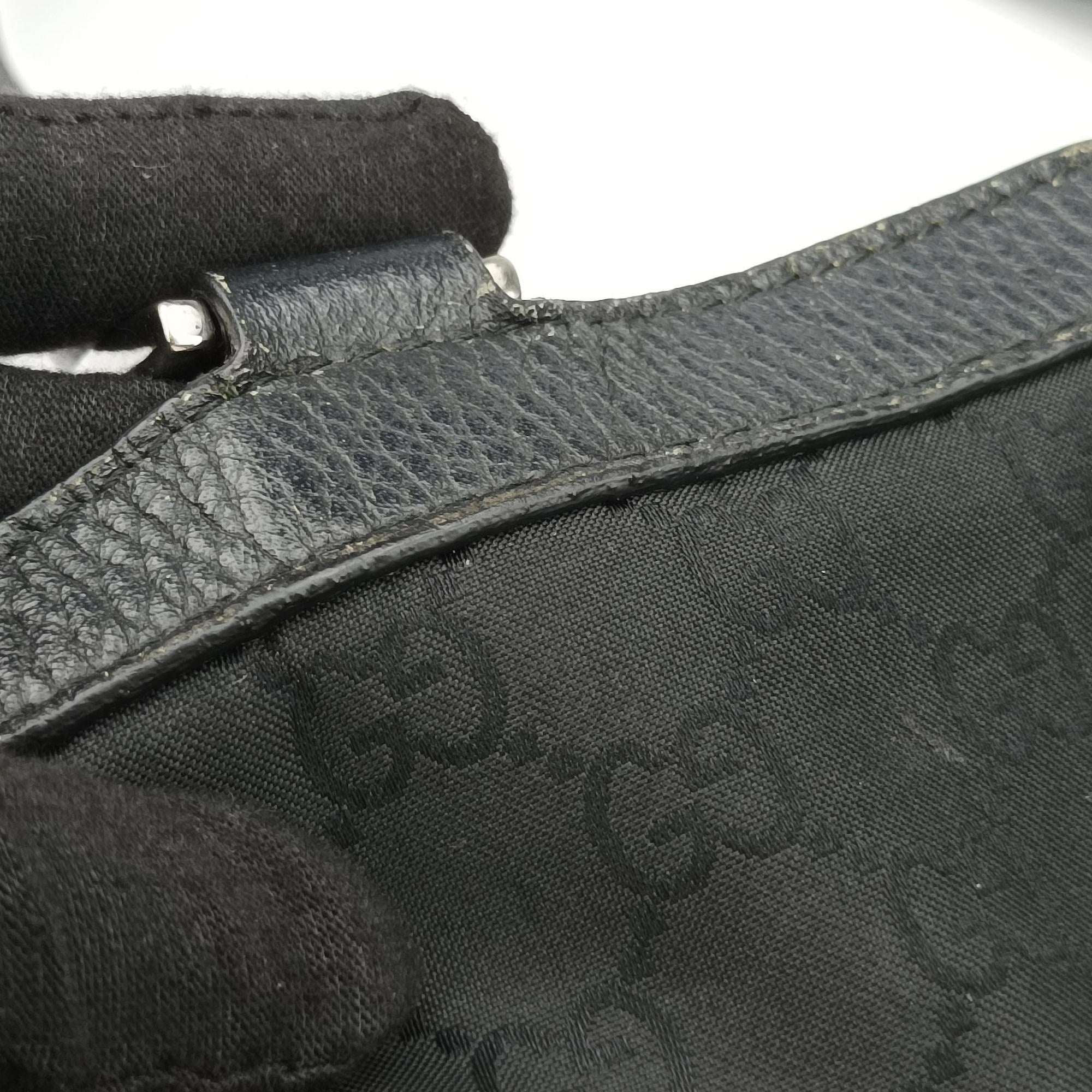 Secondhand Gucci Abbey Black Canvas × Leather 293580 handbag | stylenewstar