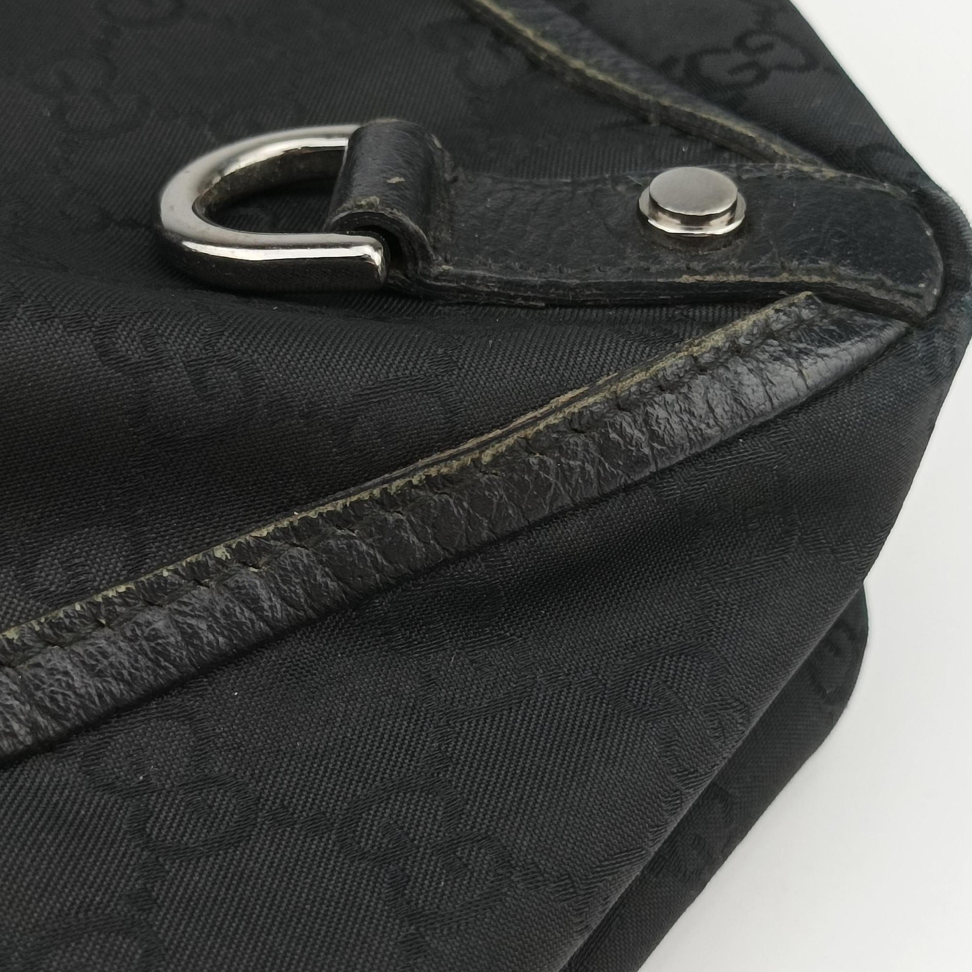 Secondhand Gucci Abbey Black Canvas × Leather 293580 handbag | stylenewstar