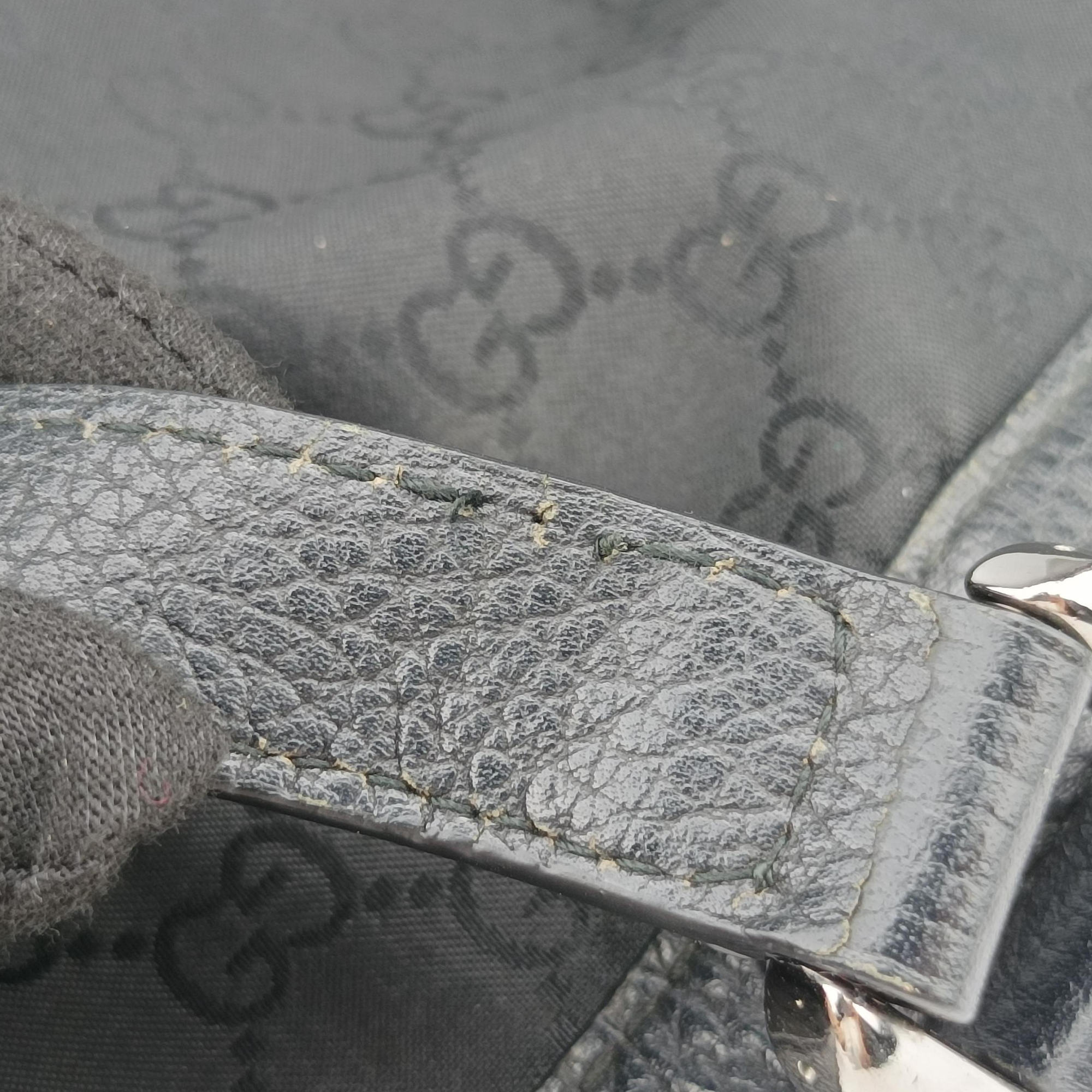 Secondhand Gucci Abbey Black Canvas × Leather 293580 handbag | stylenewstar