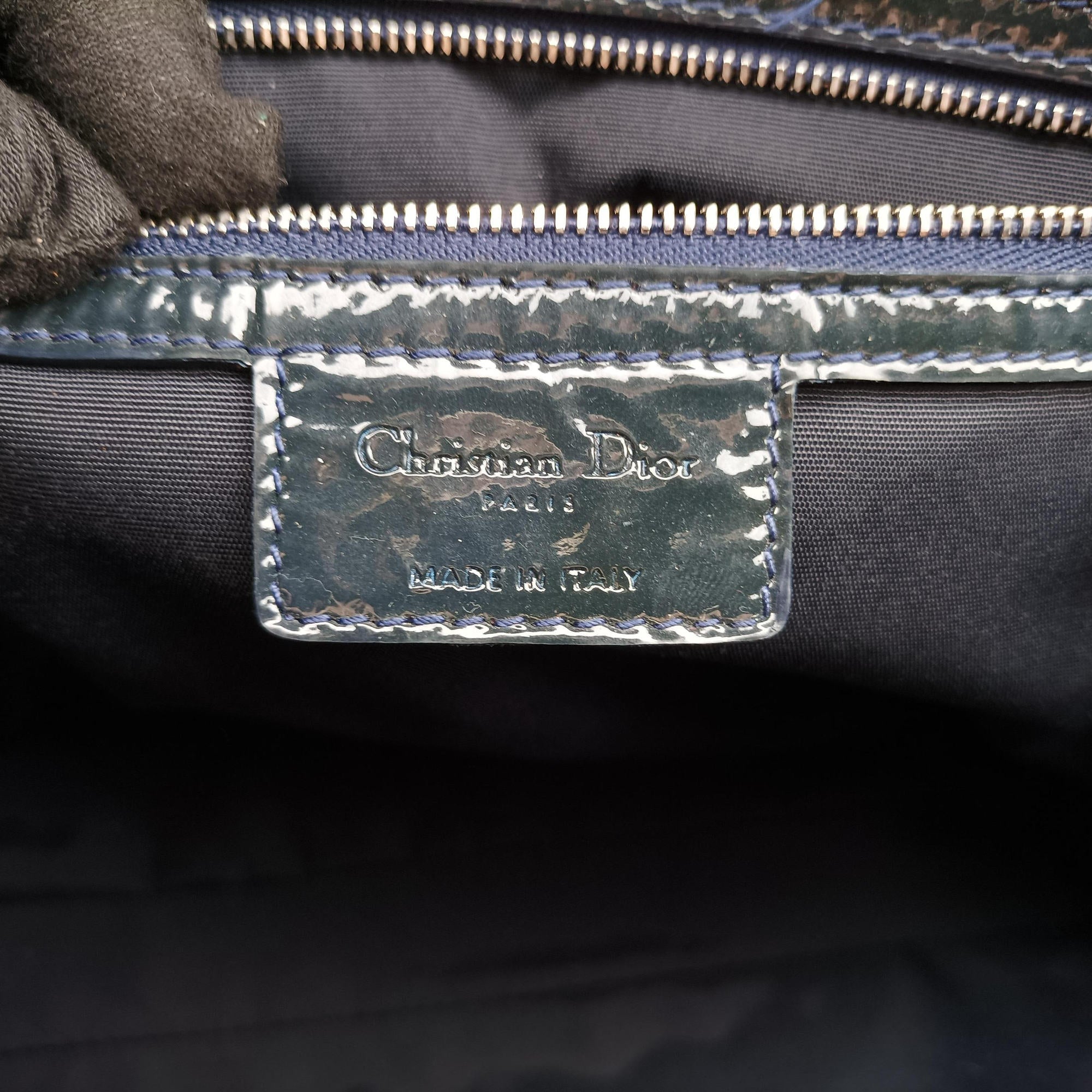 Pre-owned Christian Dior Cannage Dior Soft Shopping Green Patent Leather  shoulderbag | stylenewstar