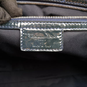 Pre-owned Christian Dior Cannage Dior Soft Shopping Green Patent Leather  shoulderbag | stylenewstar