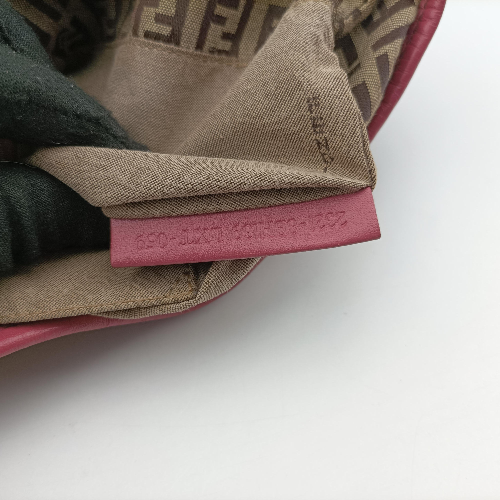 Pre-owned Fendi Zucchino Brown×Pink Canvas×Leather 8BH139 handbag | stylenewstar