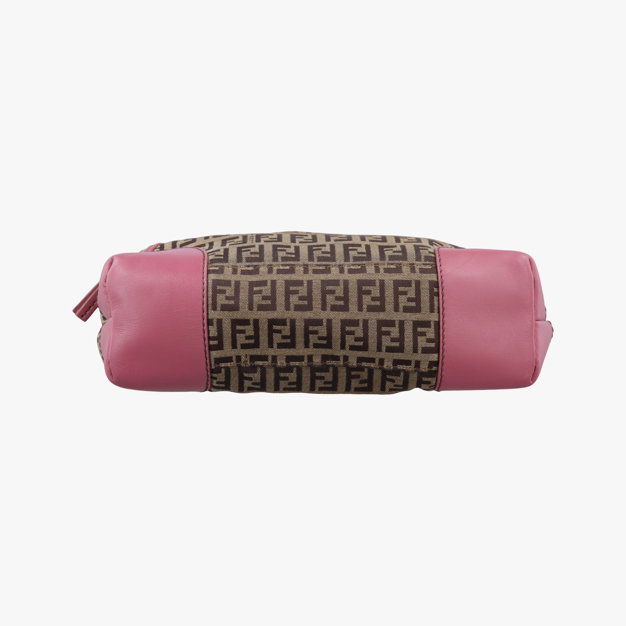 Pre-owned Fendi Zucchino Brown×Pink Canvas×Leather 8BH139 handbag | stylenewstar