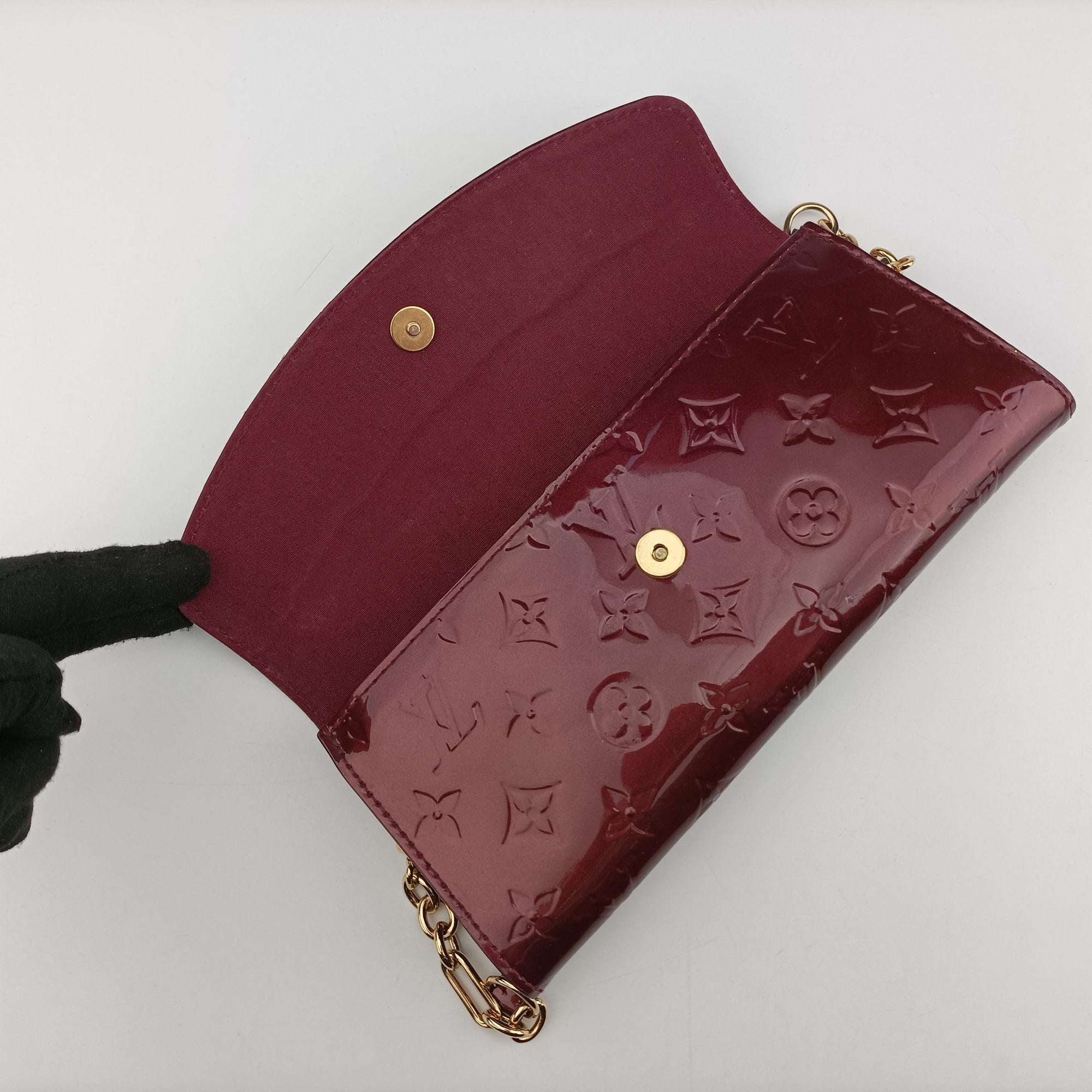 Pre-owned Louis Vuitton Sunset Boulevard Monogram Rouge Fauvist Vernis M91679 handbag | stylenewstar