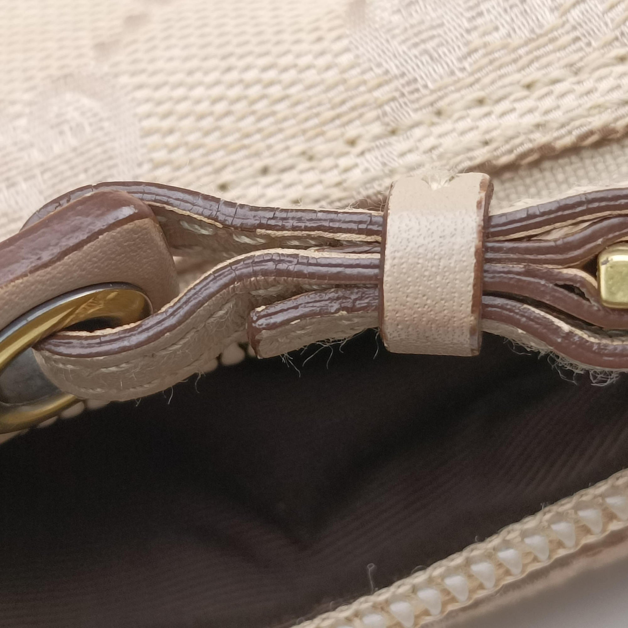 Pre-owned Gucci GG Canvas Beige Canvas x Leather 92699 handbag | stylenewstar
