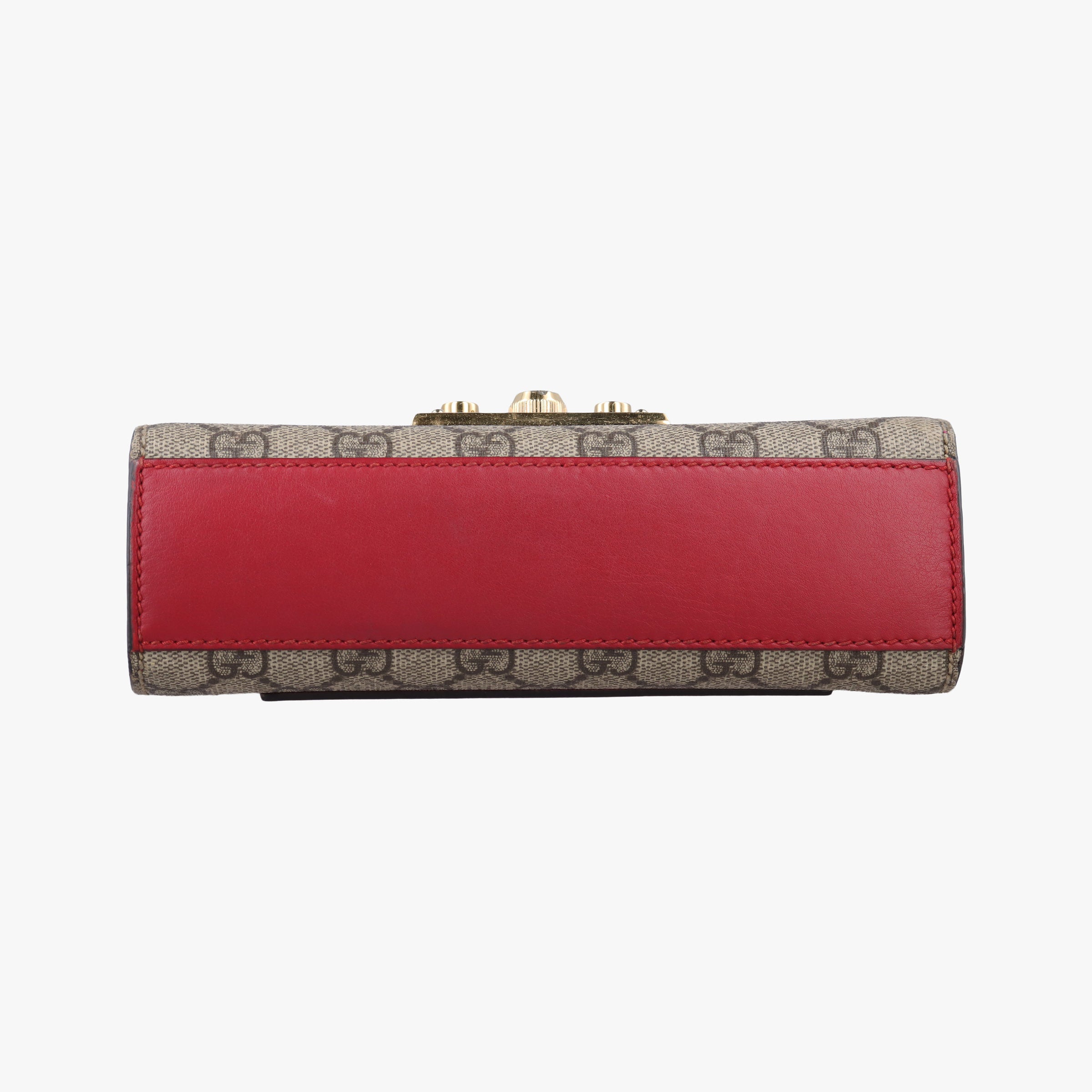 Pre-owned Gucci Padlock Beige×red×pink PVC coated canvas×Leather 409487 shoulderbag | stylenewstar