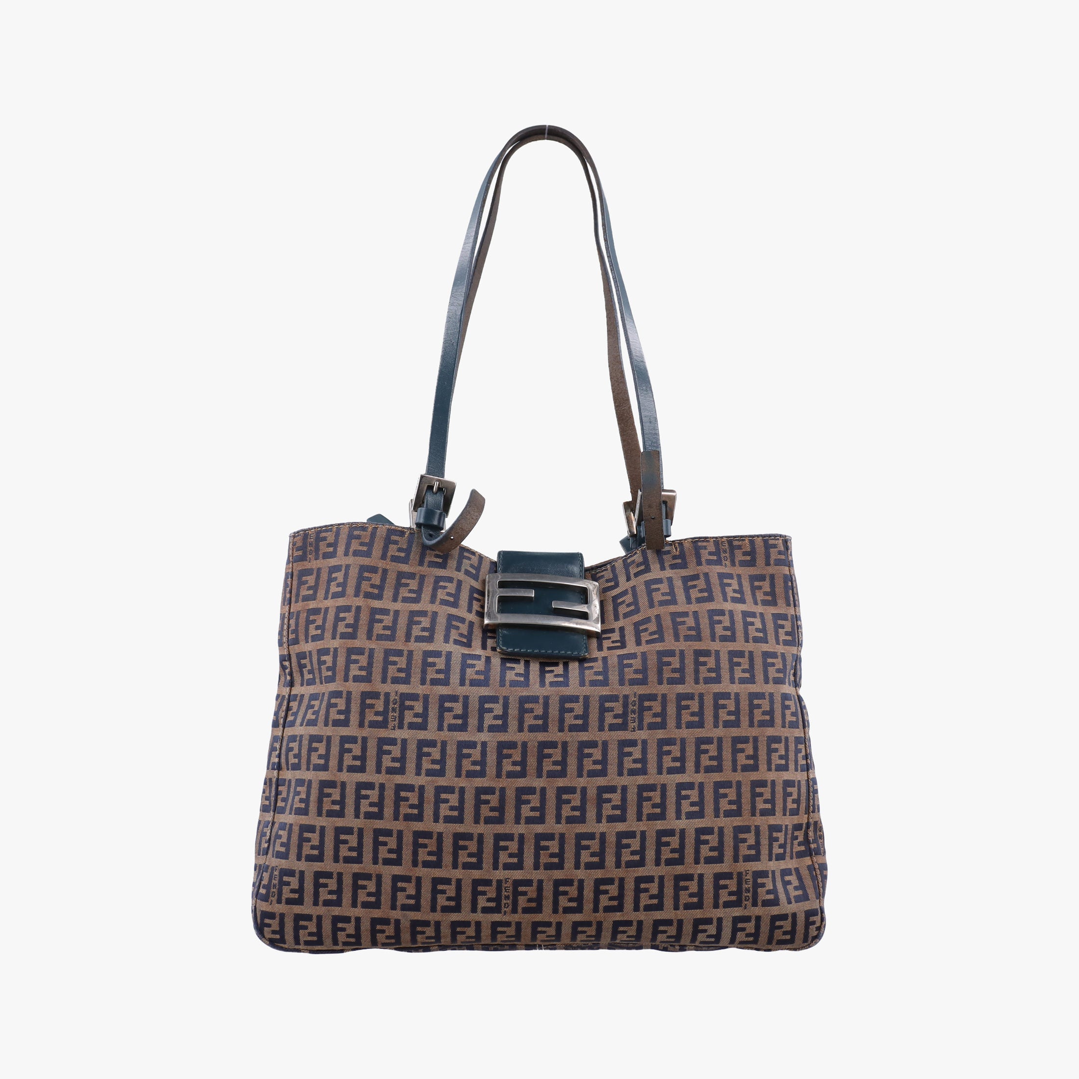 Vintage Fendi Zucchino Navy×Brown canvas×leather 8BR616 shoulderbag | stylenewstar