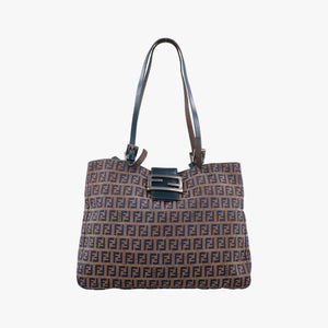 Vintage Fendi Zucchino Navy×Brown canvas×leather 8BR616 shoulderbag | stylenewstar