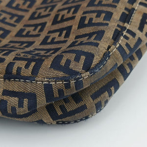 Vintage Fendi Zucchino Navy×Brown canvas×leather 8BR616 shoulderbag | stylenewstar