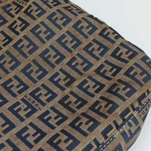 Vintage Fendi Zucchino Navy×Brown canvas×leather 8BR616 shoulderbag | stylenewstar