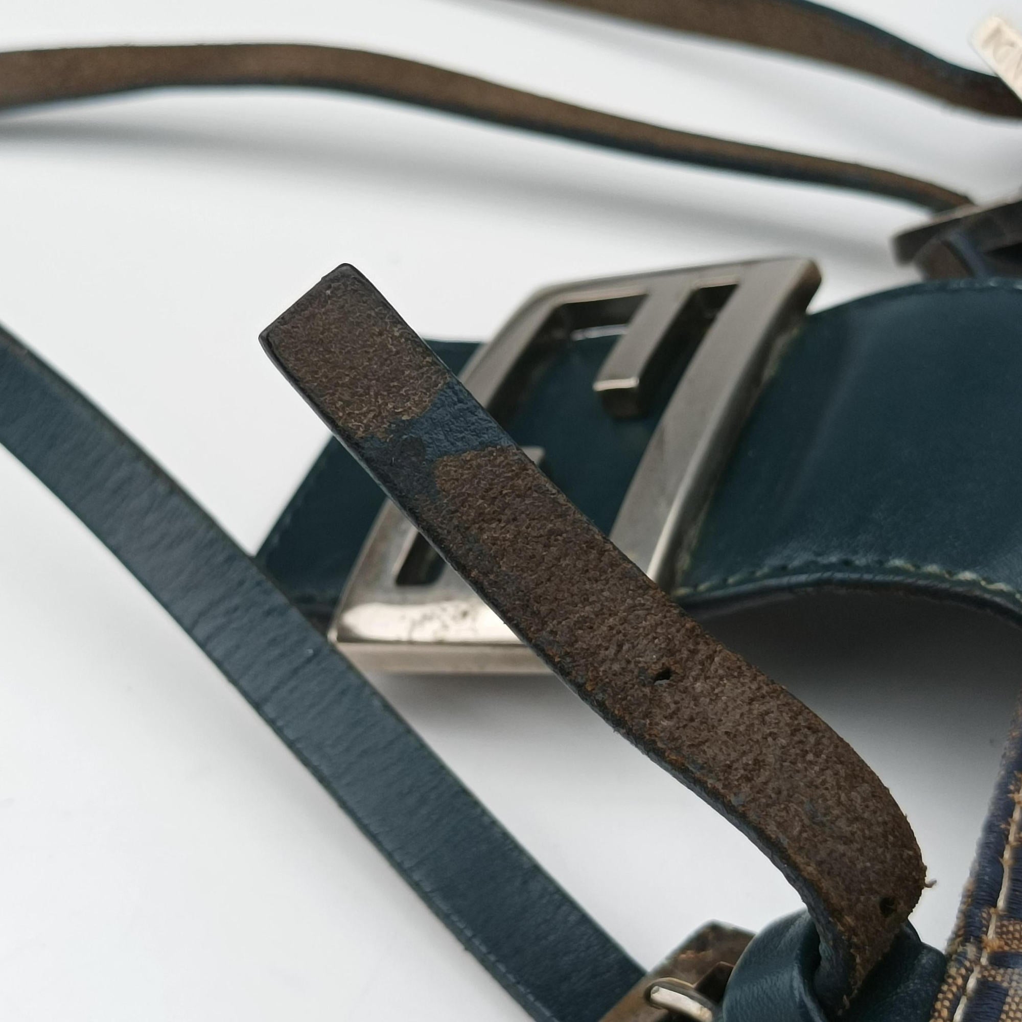 Vintage Fendi Zucchino Navy×Brown canvas×leather 8BR616 shoulderbag | stylenewstar