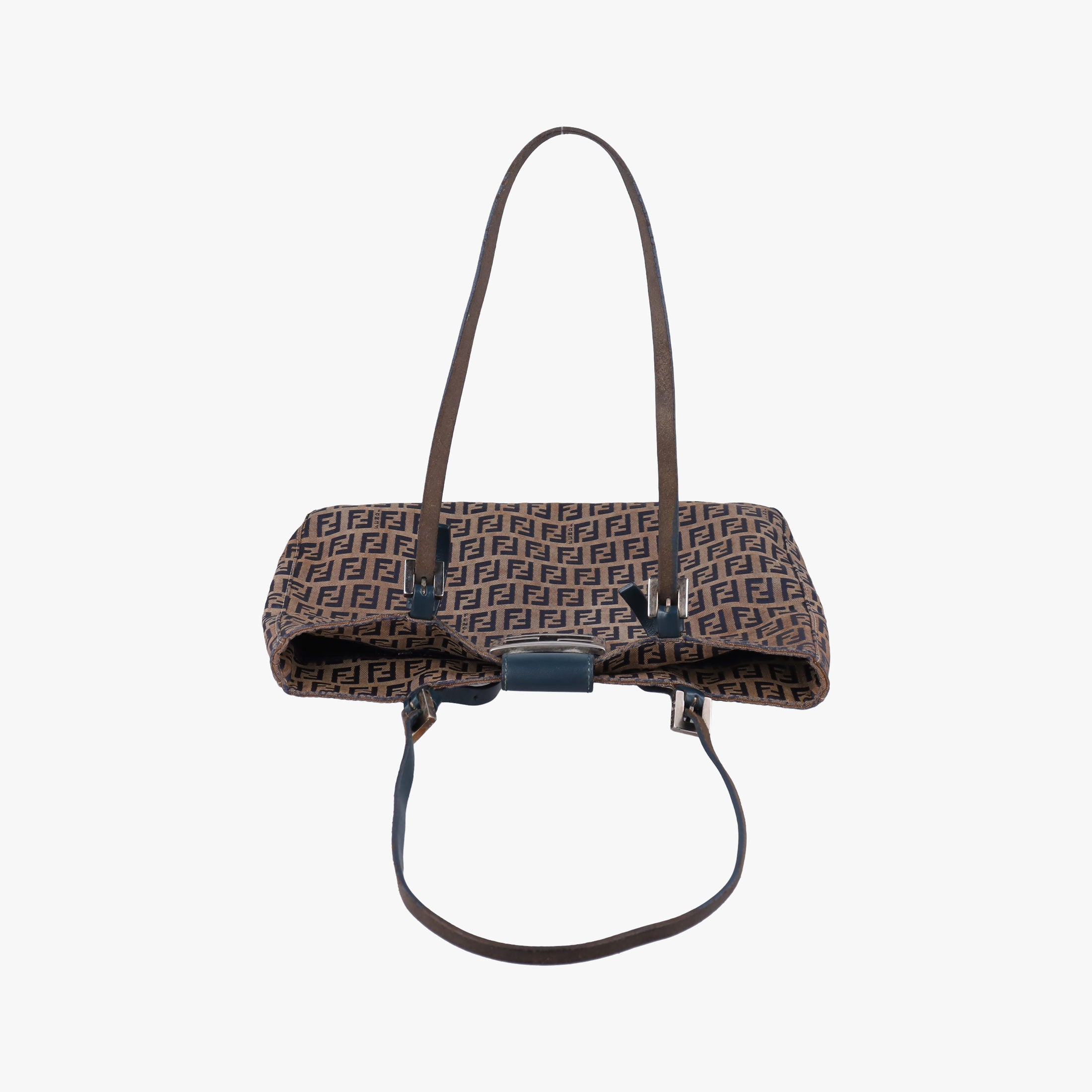 Vintage Fendi Zucchino Navy×Brown canvas×leather 8BR616 shoulderbag | stylenewstar